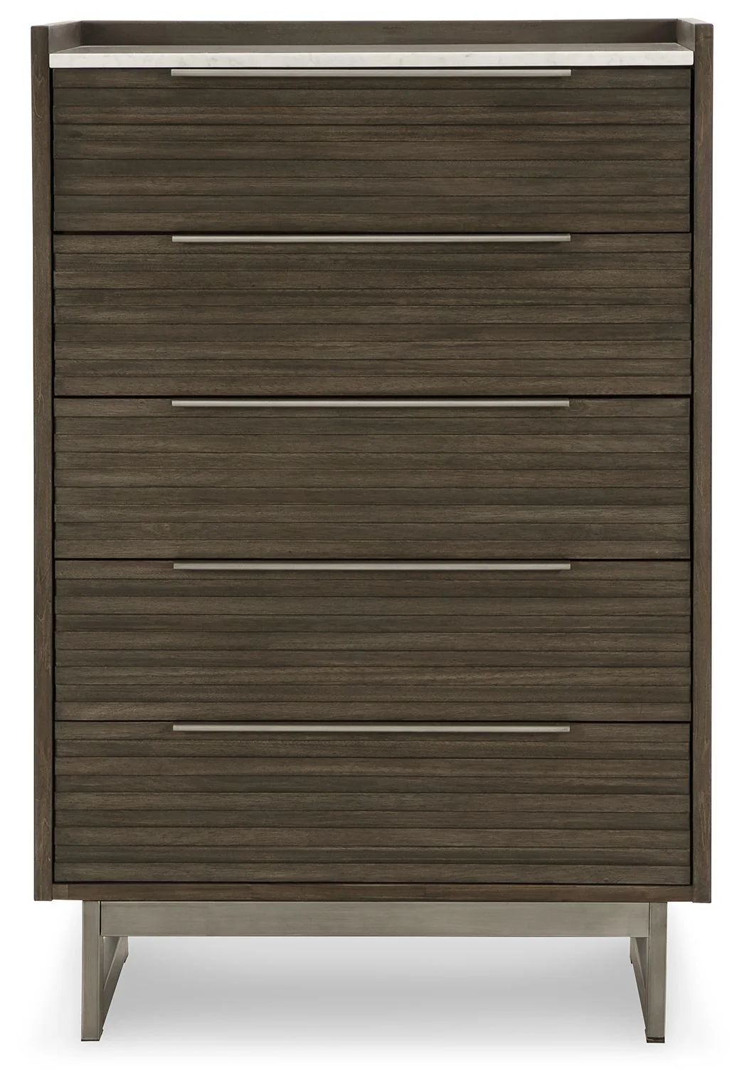 Arkenton - Five Drawer Chest - Grayish Brown / White