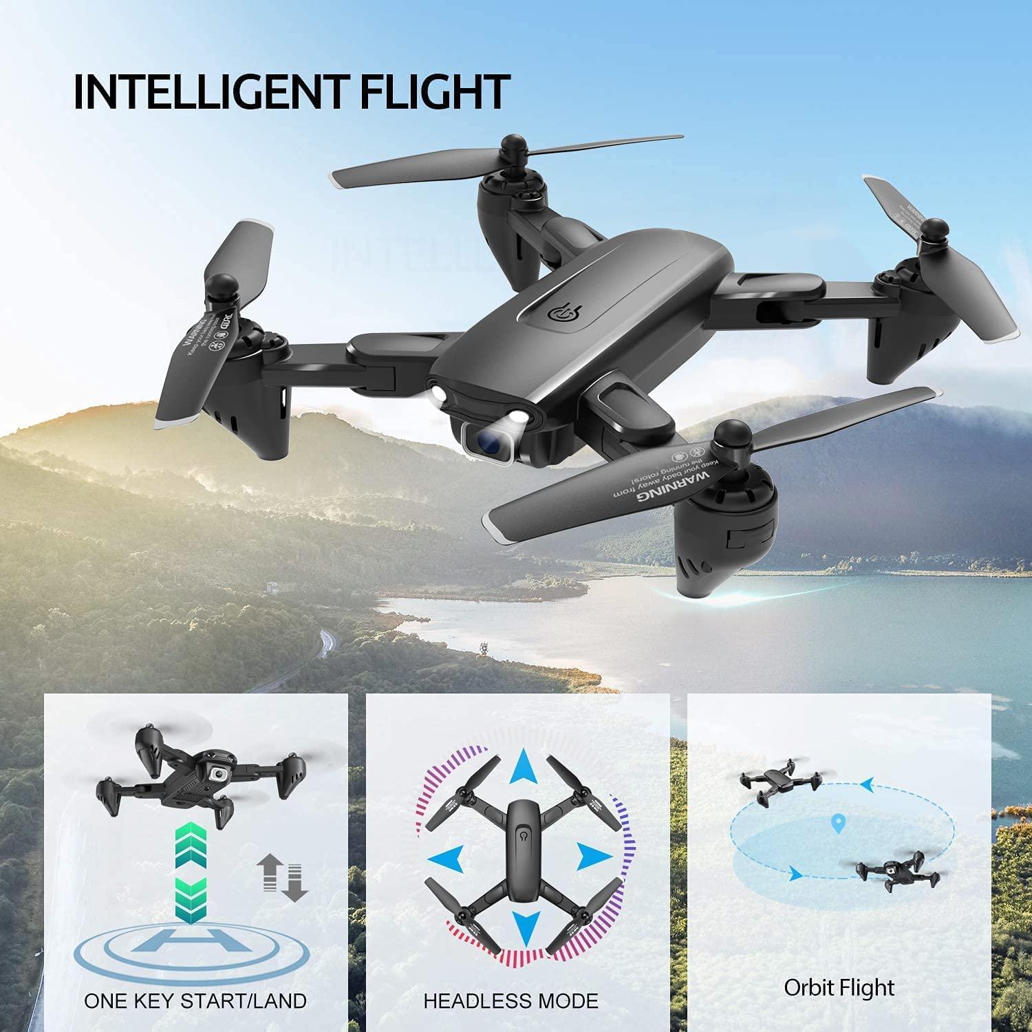 DRONEEYE 4DF6 Drone - with 1080P HD Camera for adults Kids,FPV Live Video RC Quadcopter for Beginners, 2 Batteries,Carrying Case, With Auto Hover,3D Flip,Headless Mode,One Key Start, Waypoint Fly