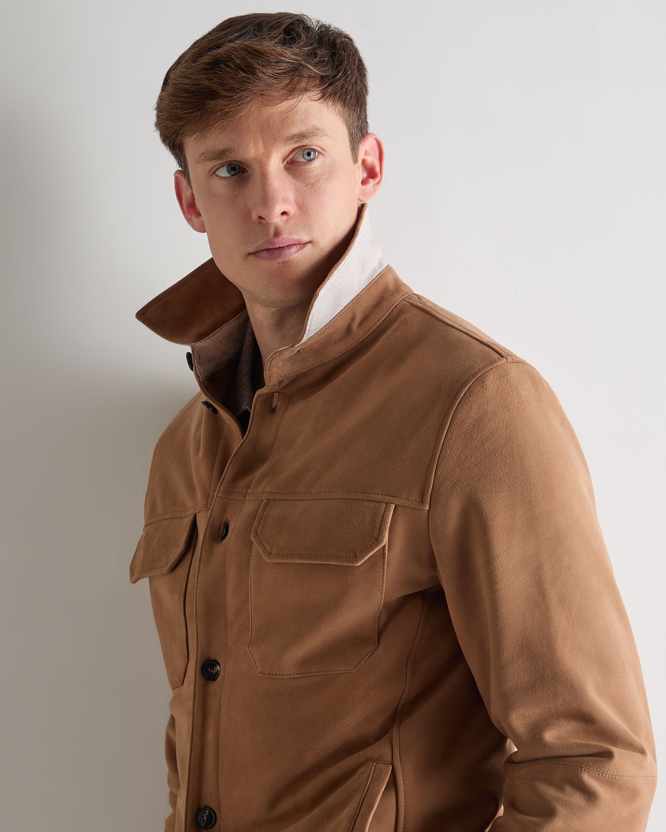 Men's Bridgehampton Suede Jacket Tan Brown