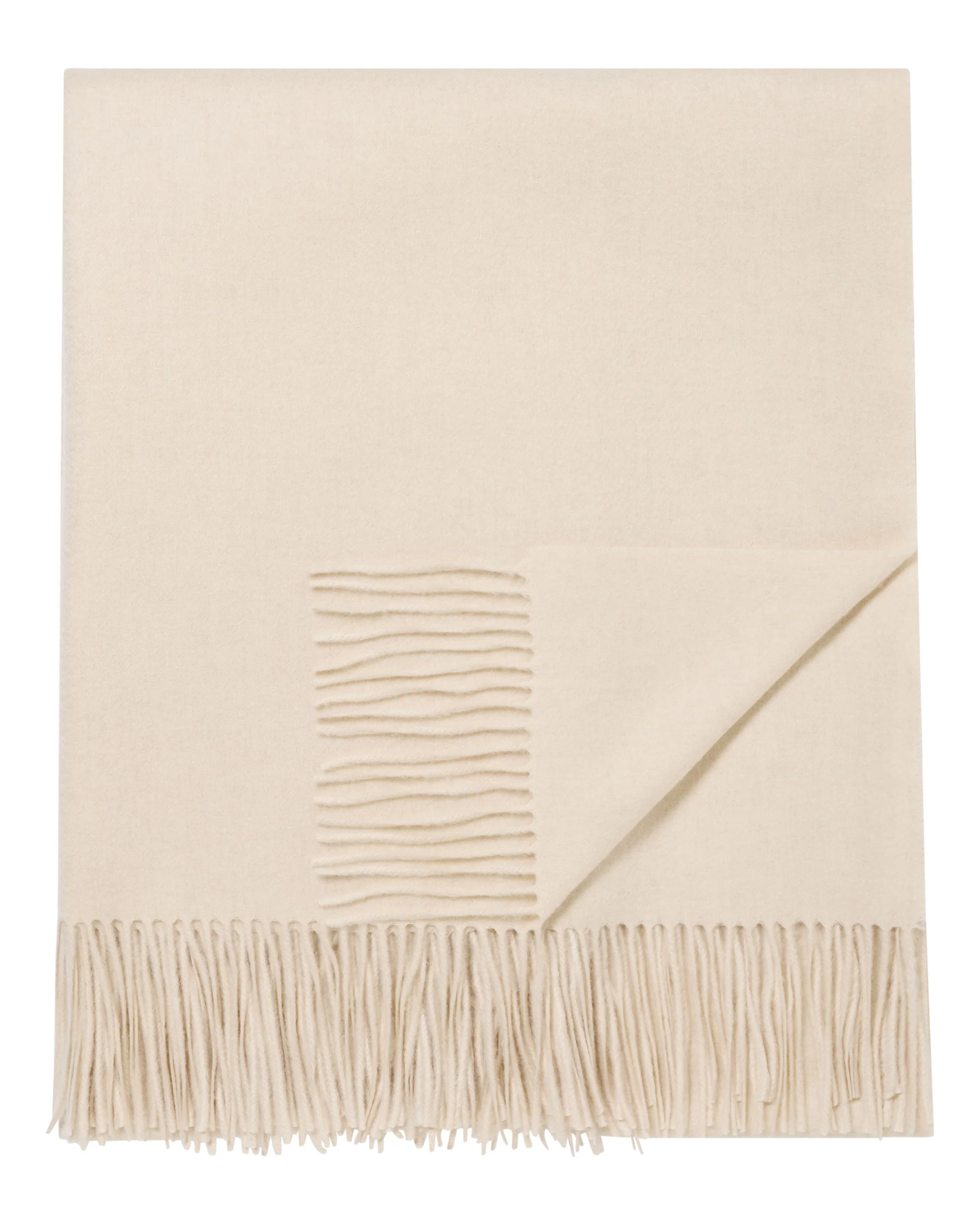Unisex Woven Cashmere Blanket Ecru White