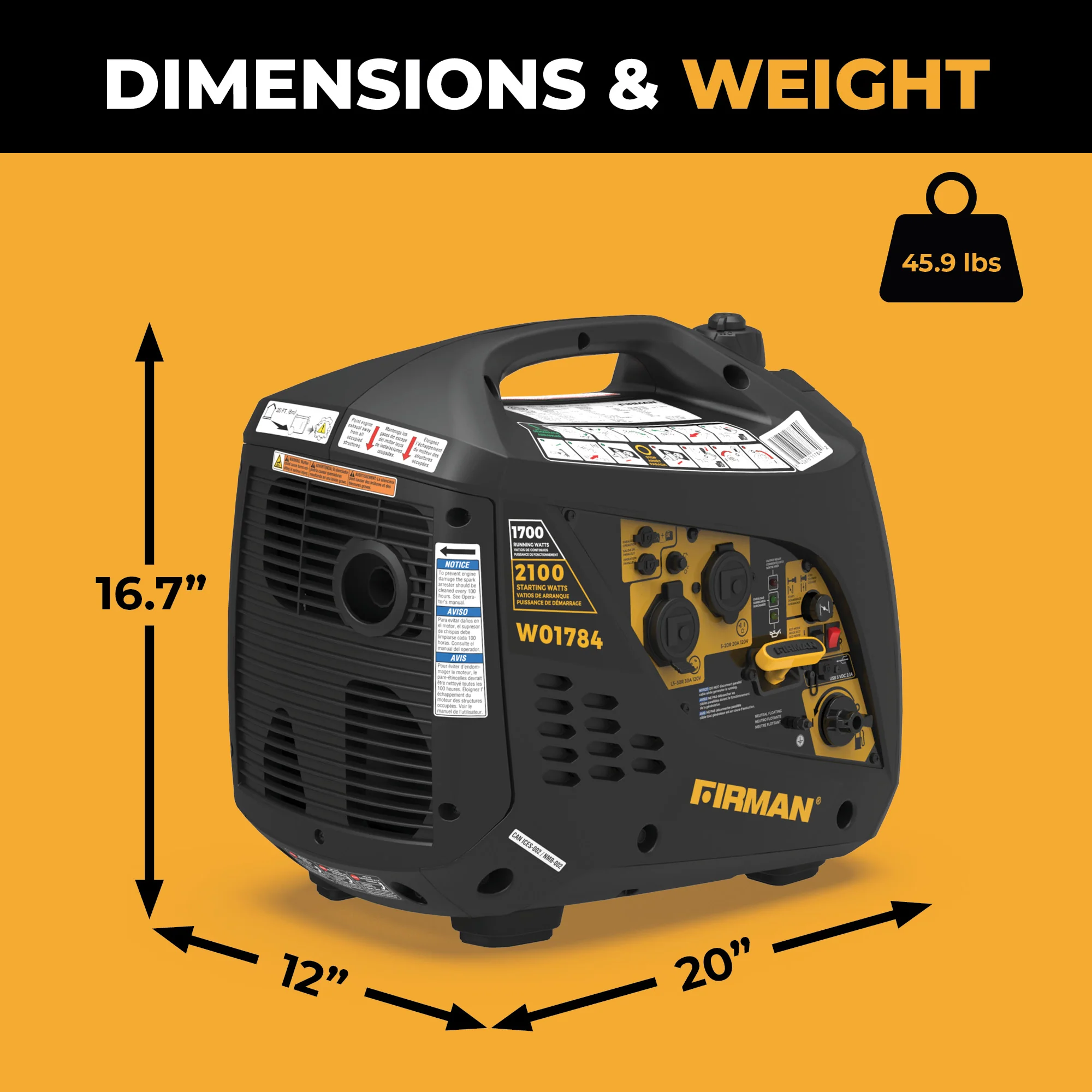 Inverter Portable Generator 2100W Recoil Start