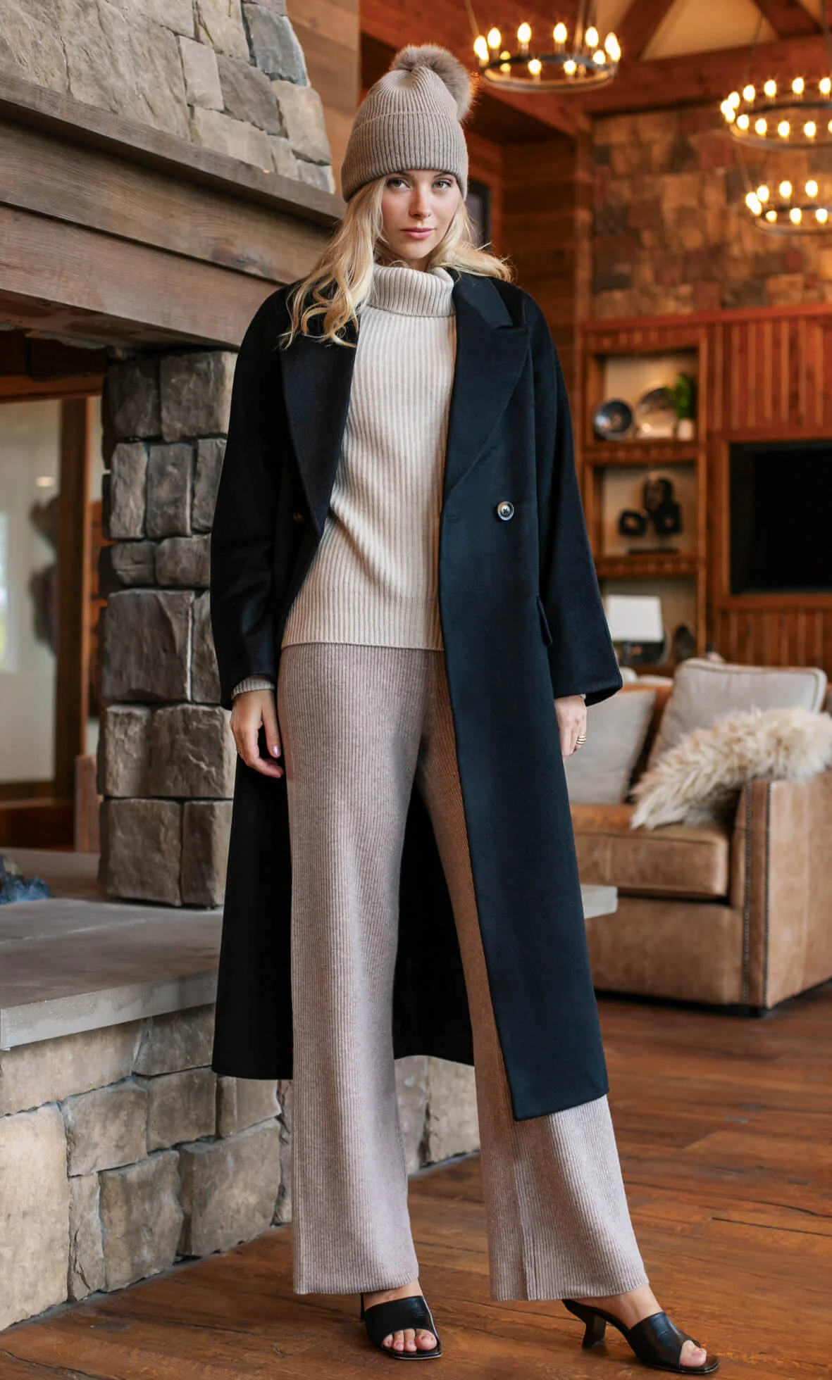 Raphaella Double-Breasted Cashmere Coat