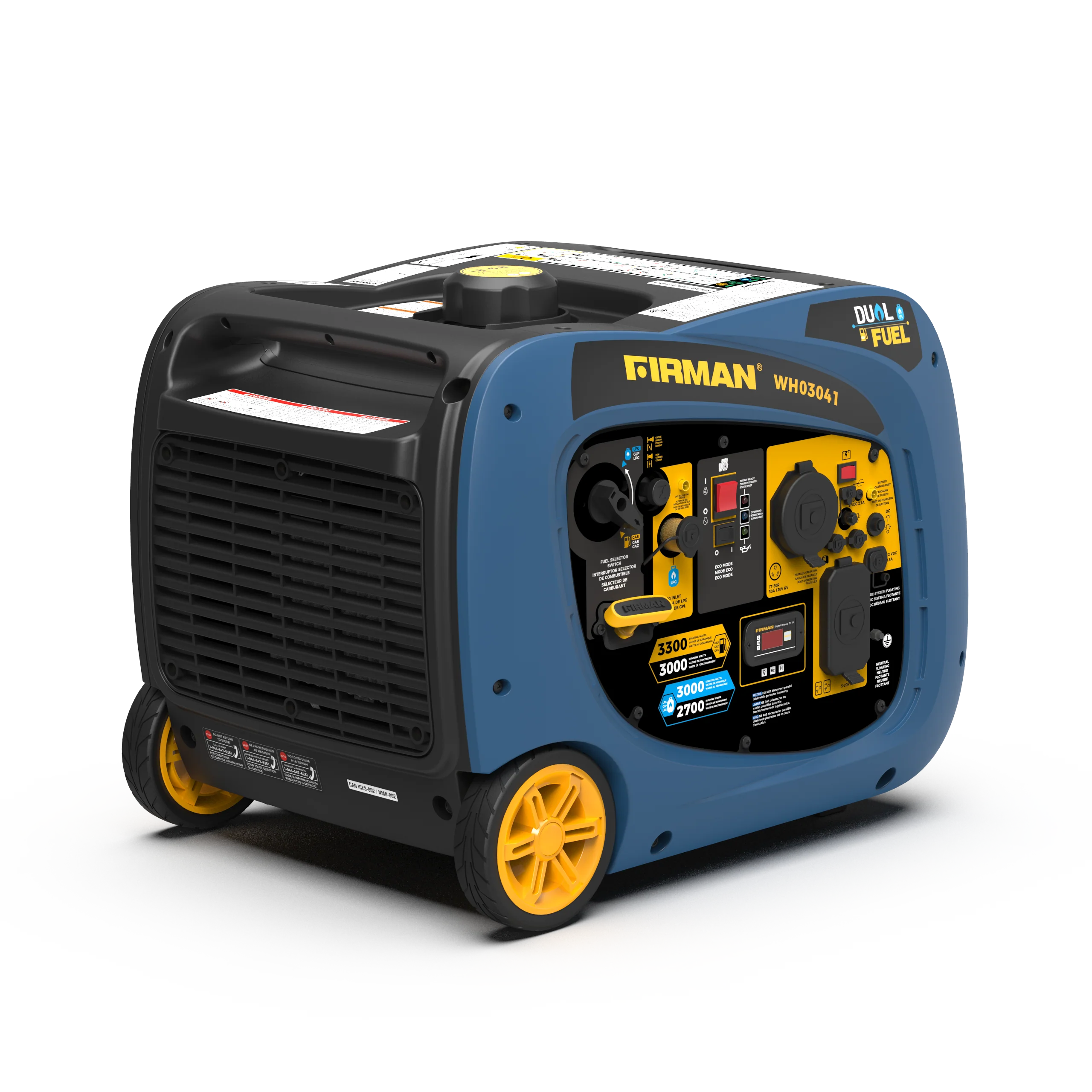 Dual Fuel Inverter Portable Generator 3300W Recoil Start