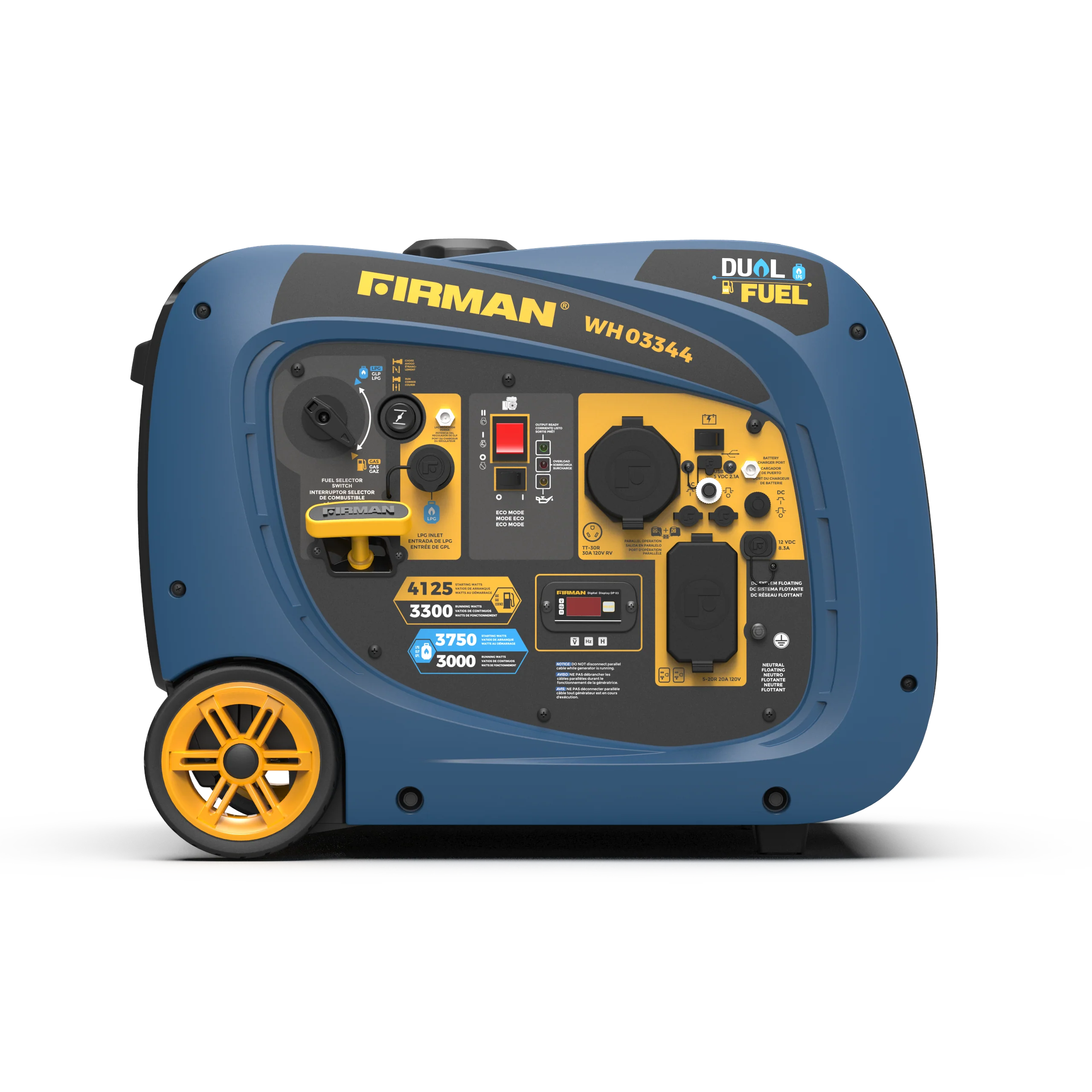 Dual Fuel Inverter Portable Generator 4125W Electric Start