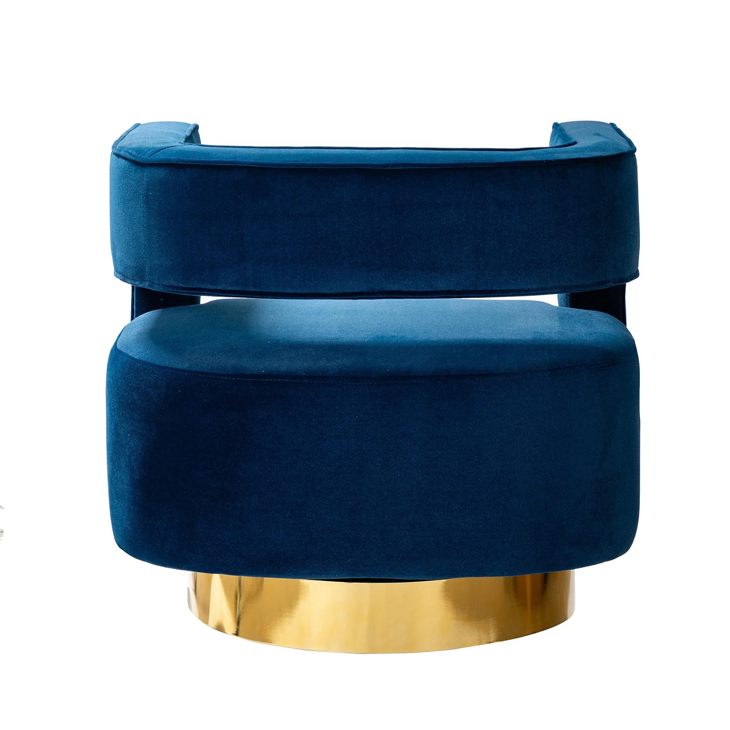 Blanca Swivel Barrel Chair in Navy