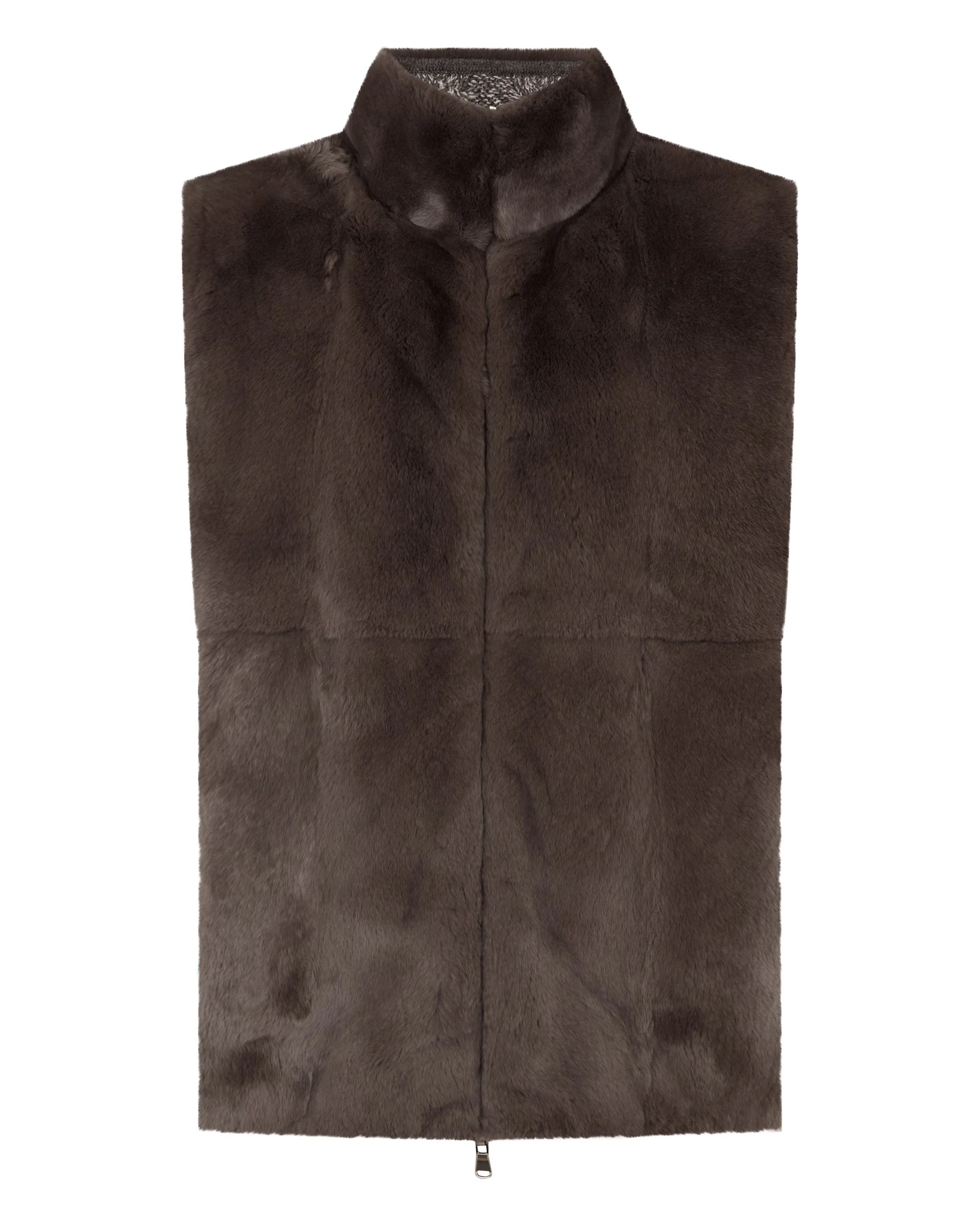 Men's Dolomiti Cable Fur Gilet Soft Truffle Brown Marl