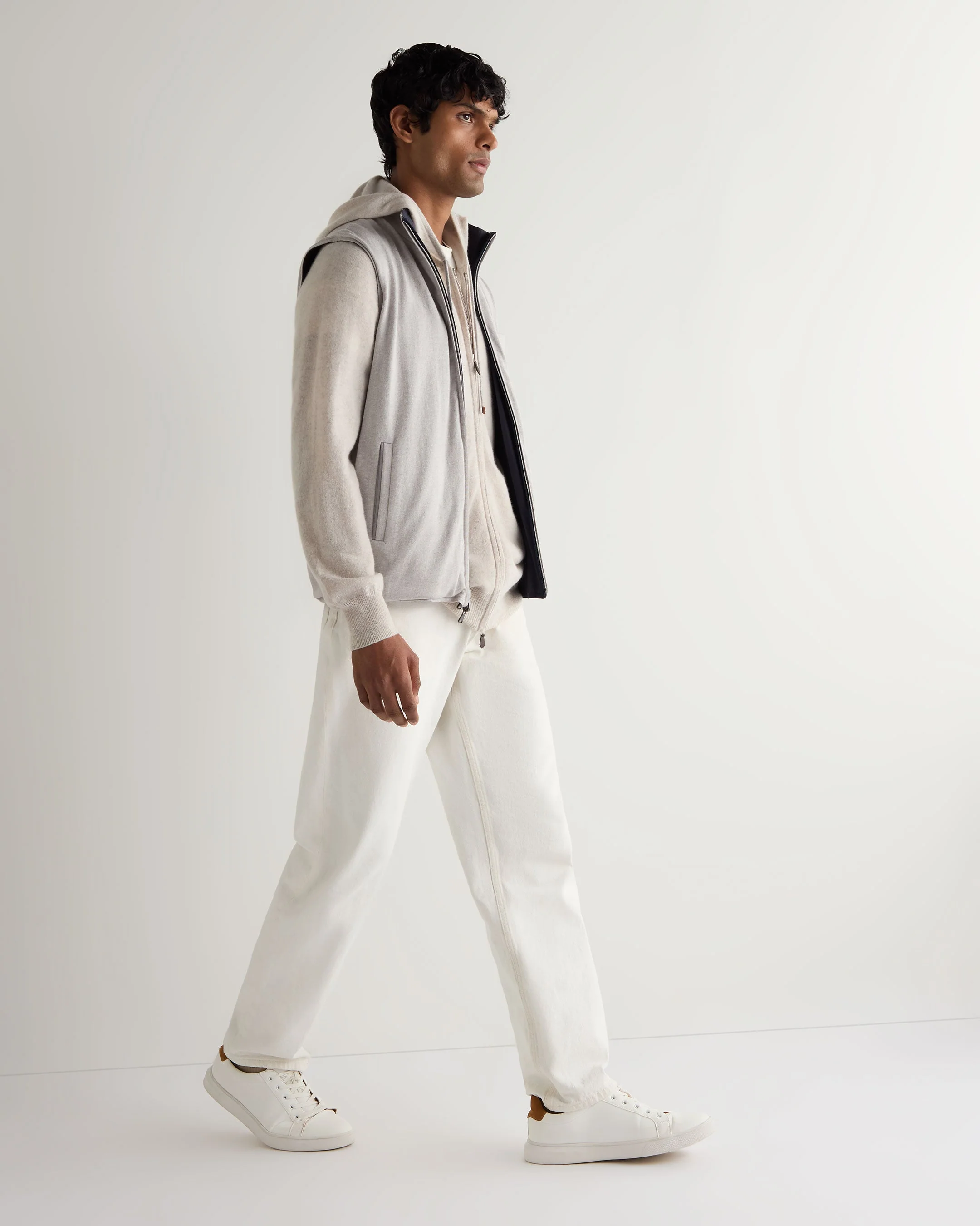 Men's Ladbroke Cashmere Hoodie Pebble Grey