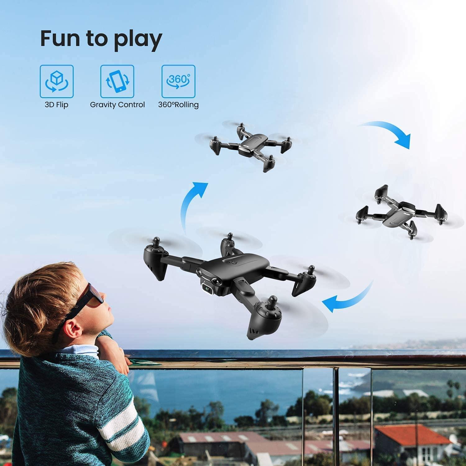 DRONEEYE 4DF6 Drone - with 1080P HD Camera for adults Kids,FPV Live Video RC Quadcopter for Beginners, 2 Batteries,Carrying Case, With Auto Hover,3D Flip,Headless Mode,One Key Start, Waypoint Fly