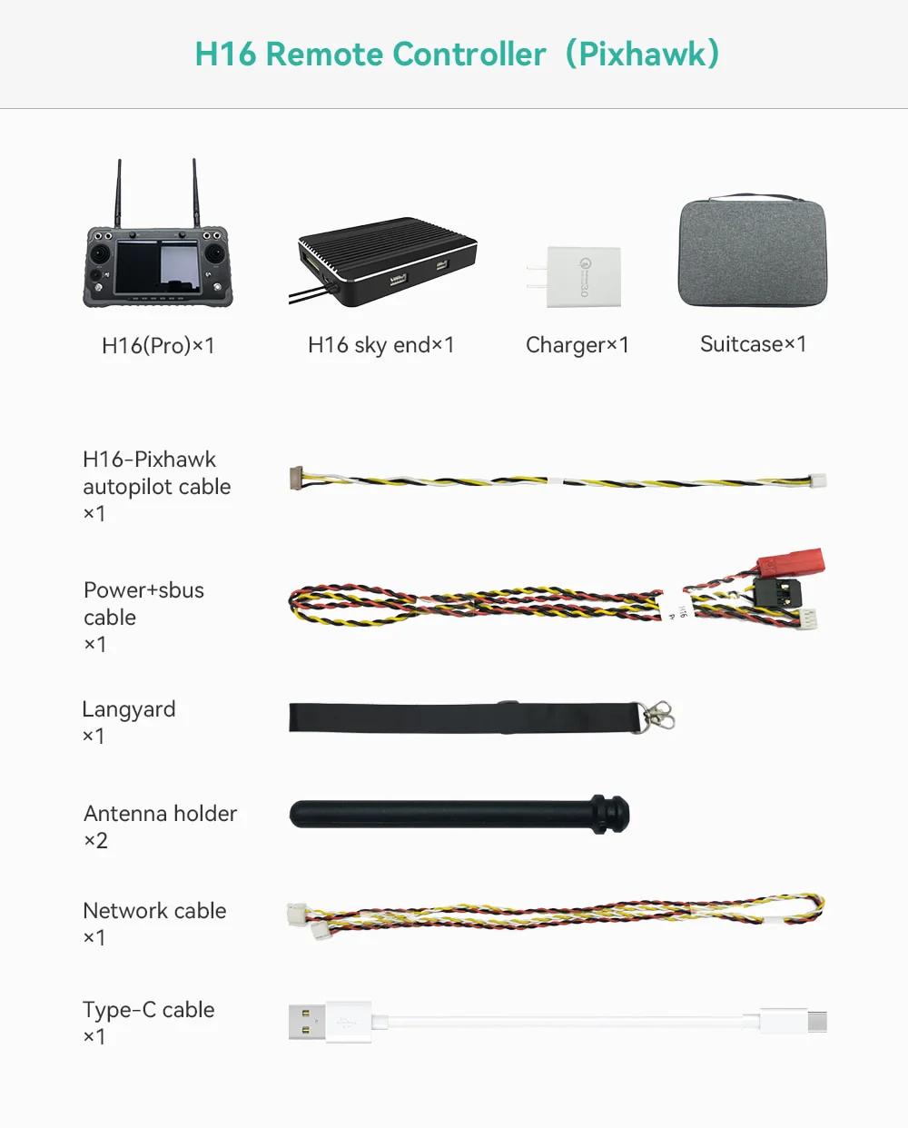 CUAV Black H16 PRO 30km HD Video Transmission System - Support HDMI RC Drone Parts Pixhawk Mapping Inspection Remote Controller