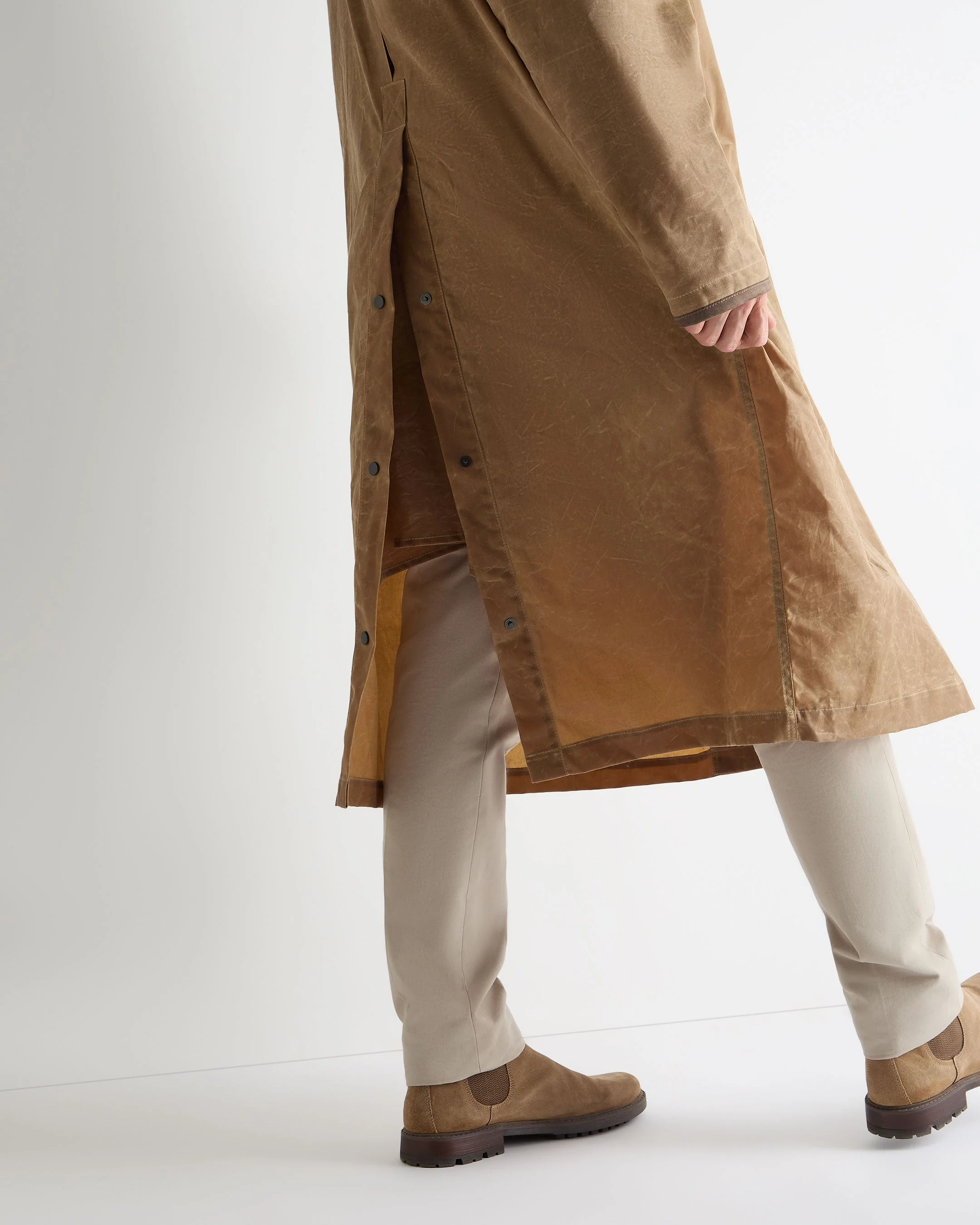 Men's Wax Riding Coat Taupe Brown