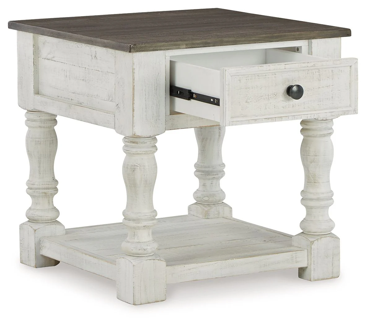 Havalance - Square End Table - White / Gray