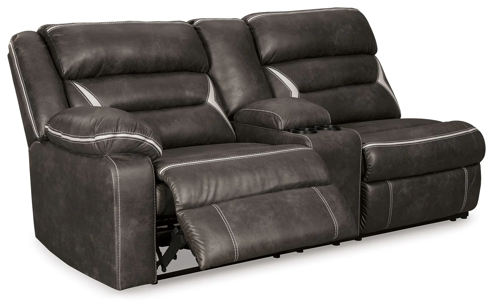 Kincord - Laf Rec Power Sofa W/Console - Midnight
