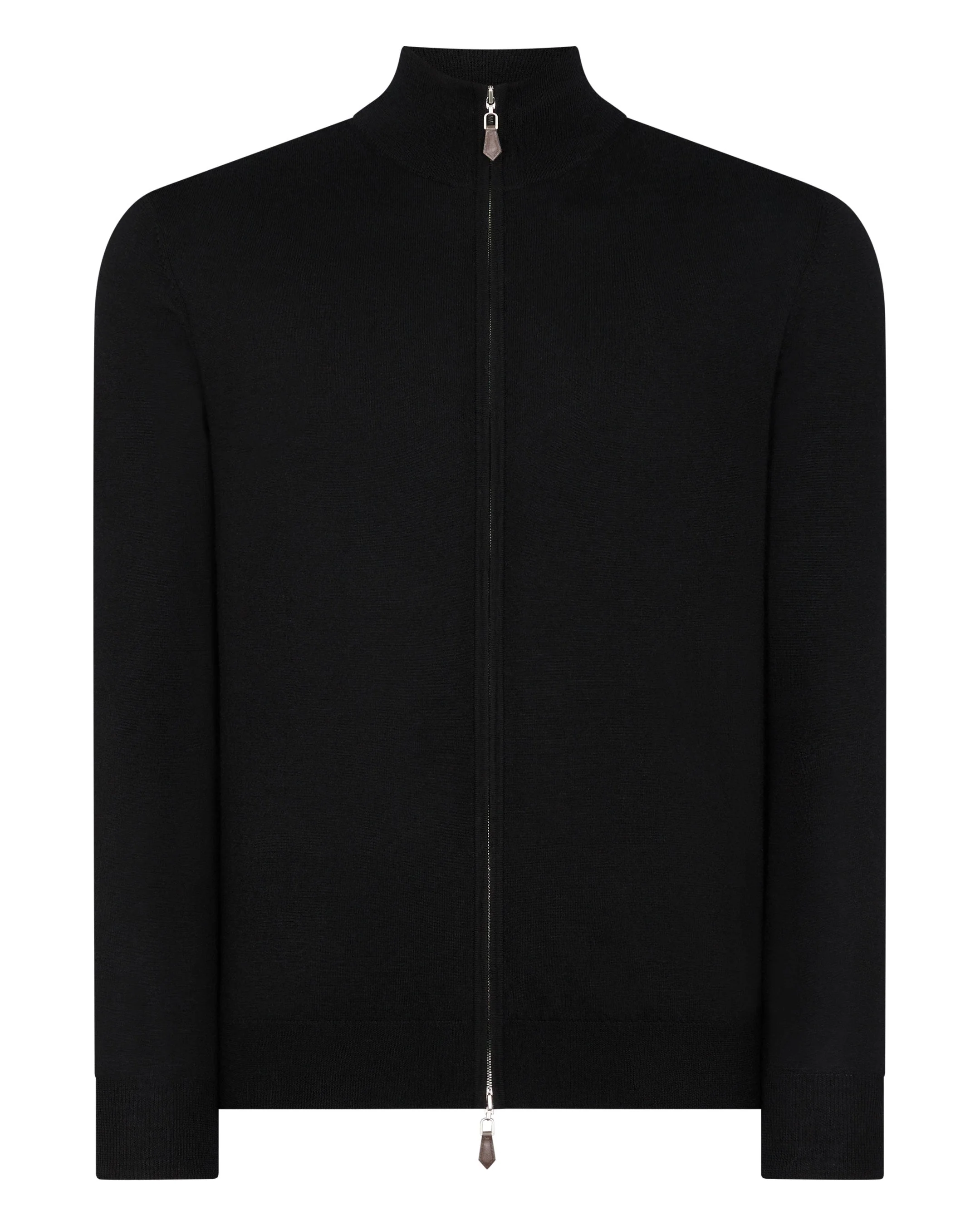 Men's Hyde Fine Gauge Cashmere Full Zip Jumper Black