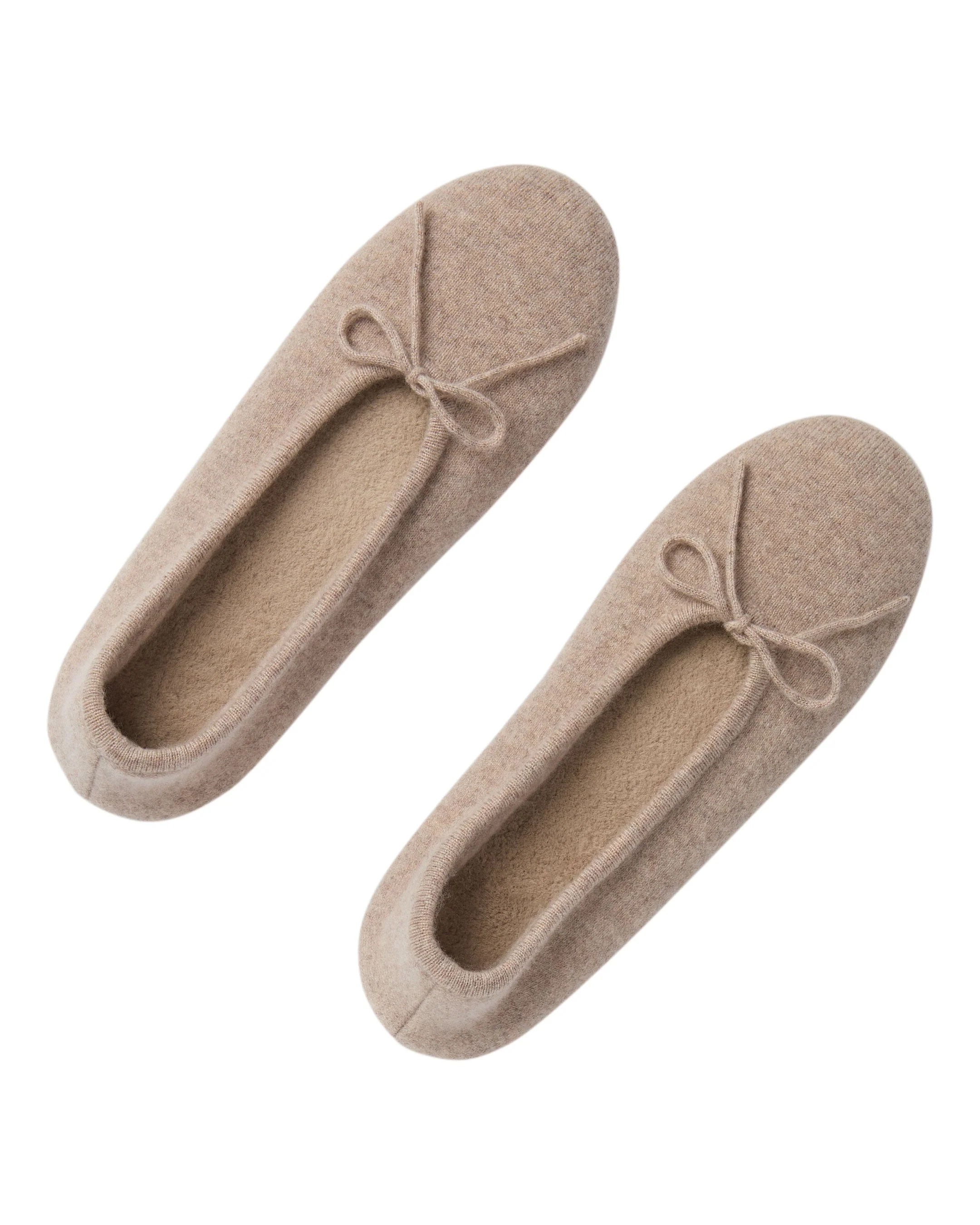 Women's Fur Lined Cashmere Slippers Oatmeal Brown
