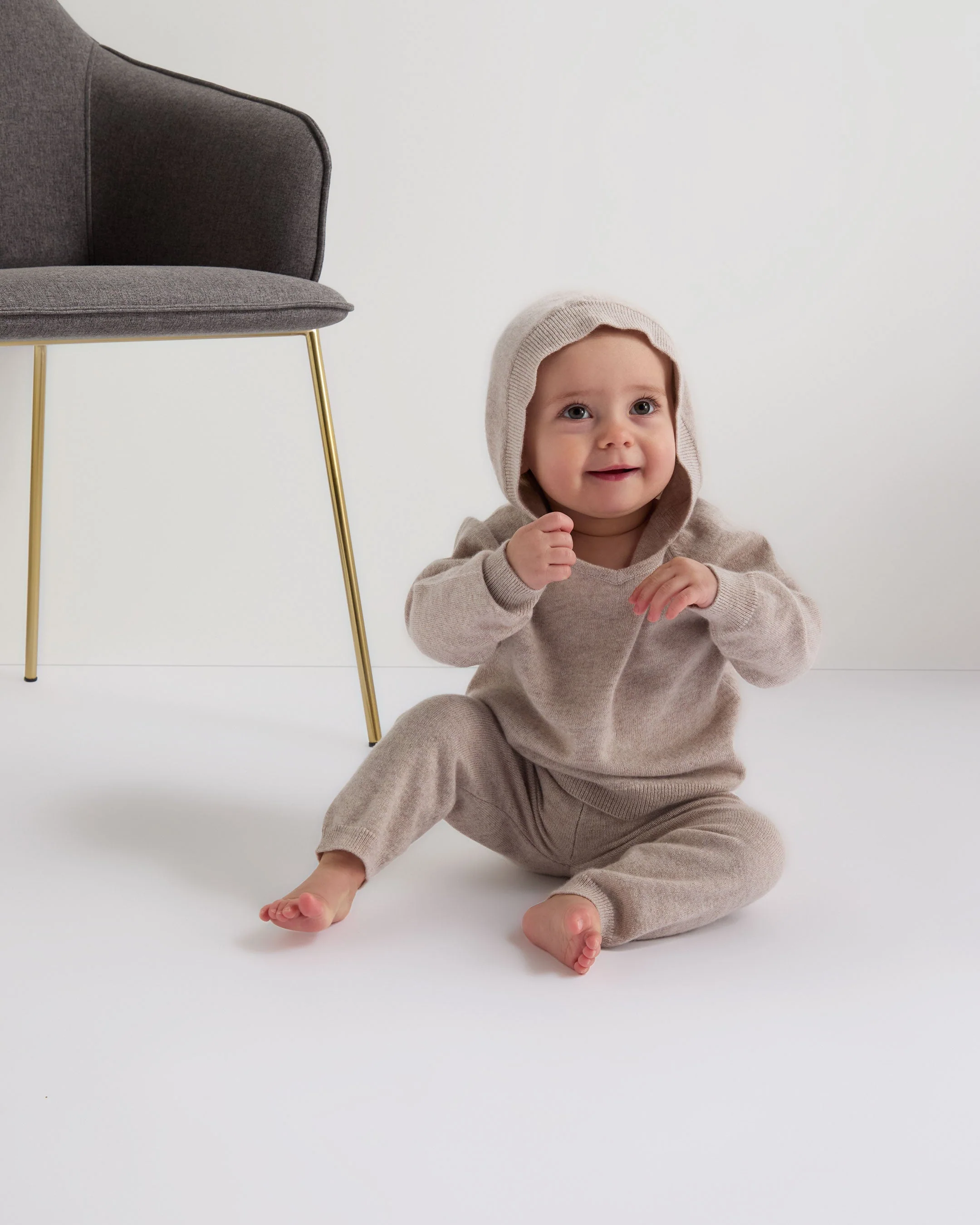 Cashmere Hoodie Oatmeal Brown