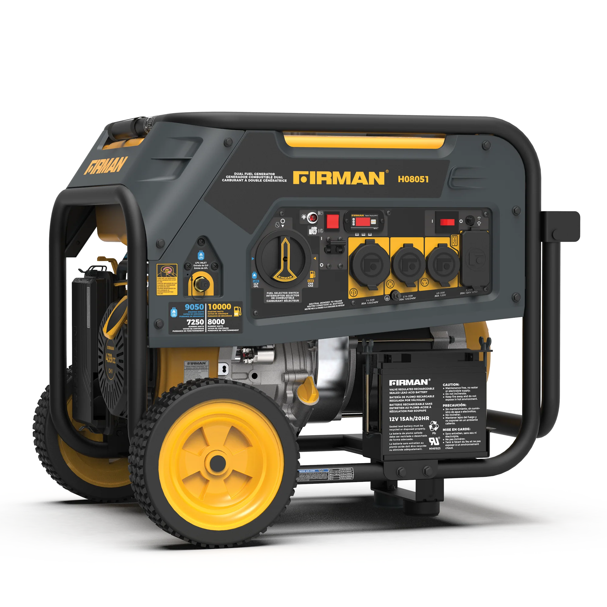 Dual Fuel Portable Generator 8000W Electric Start 120/240V