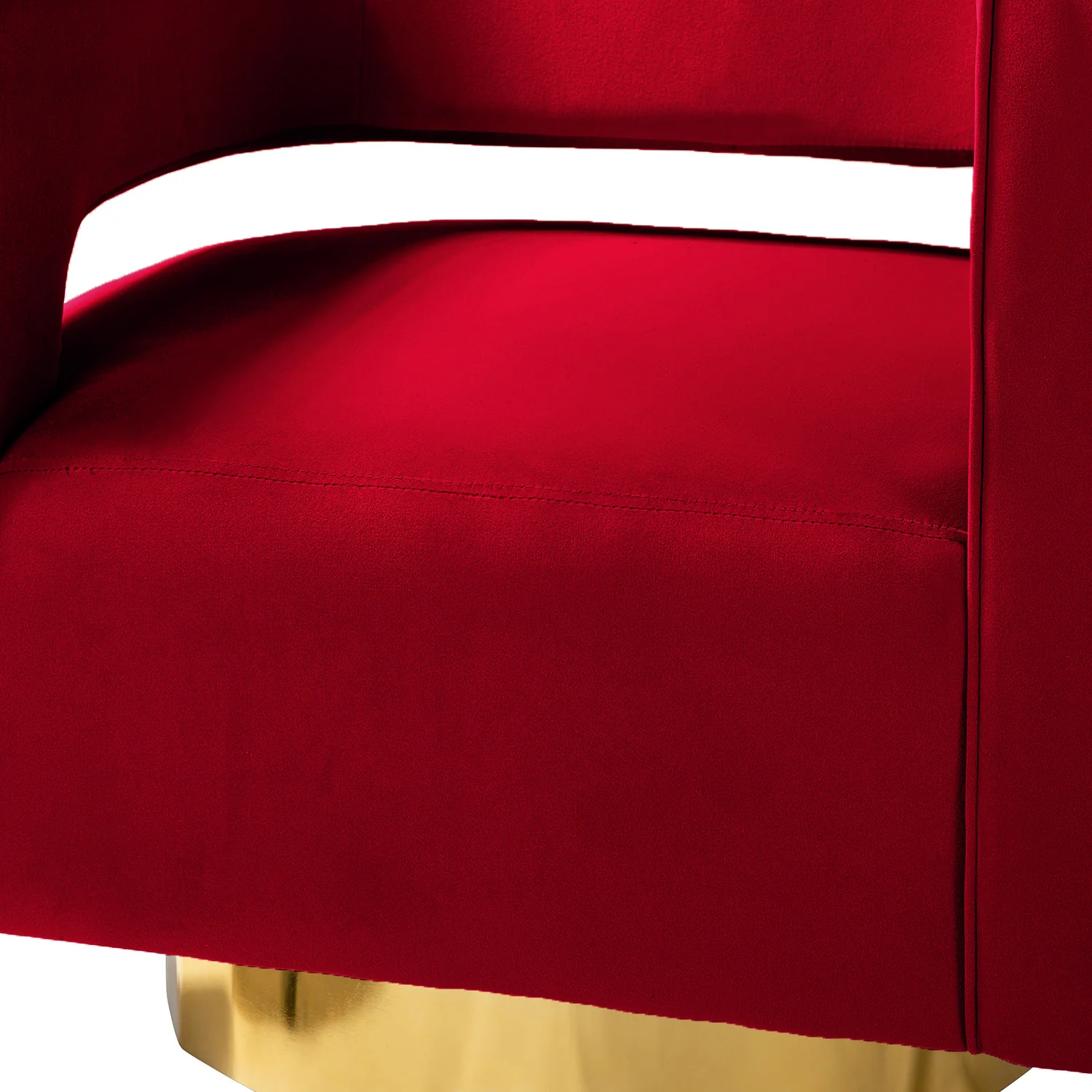 Blanca Swivel Barrel Chair in Red