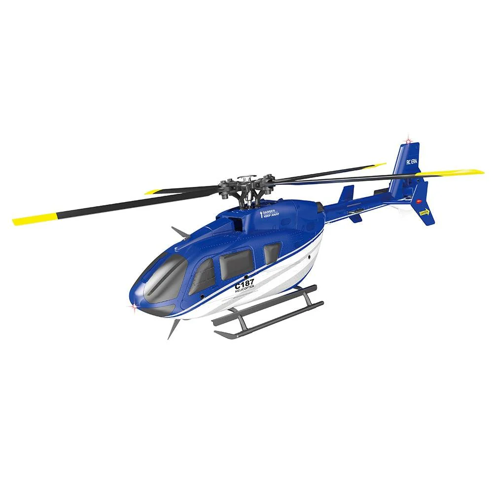 C187 RC Helicopter -2.4G 4CH 6-Axis Gyro Altitude Hold Flybarless EC135 Scale RC Helicopter RTF