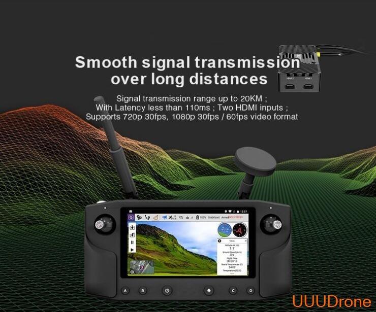 20KM Long Range Herelink - 2.4GHz HD Video Transmission System (Beta 2) with wireless dual HDMI 1080P 60fps screen For RC Model