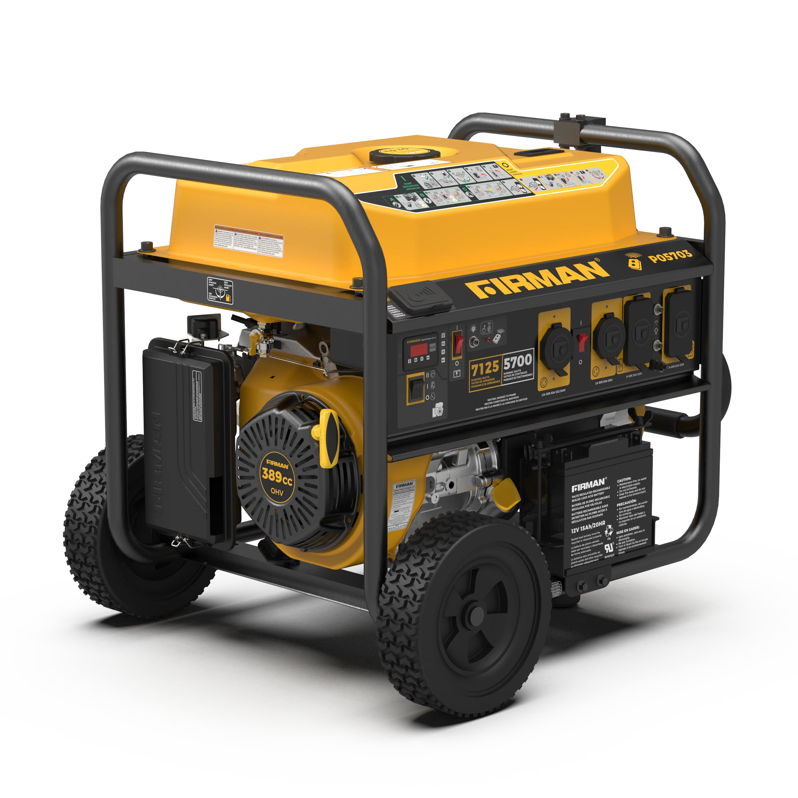 Gas Portable Generator 7125W Remote Start 120/240V
