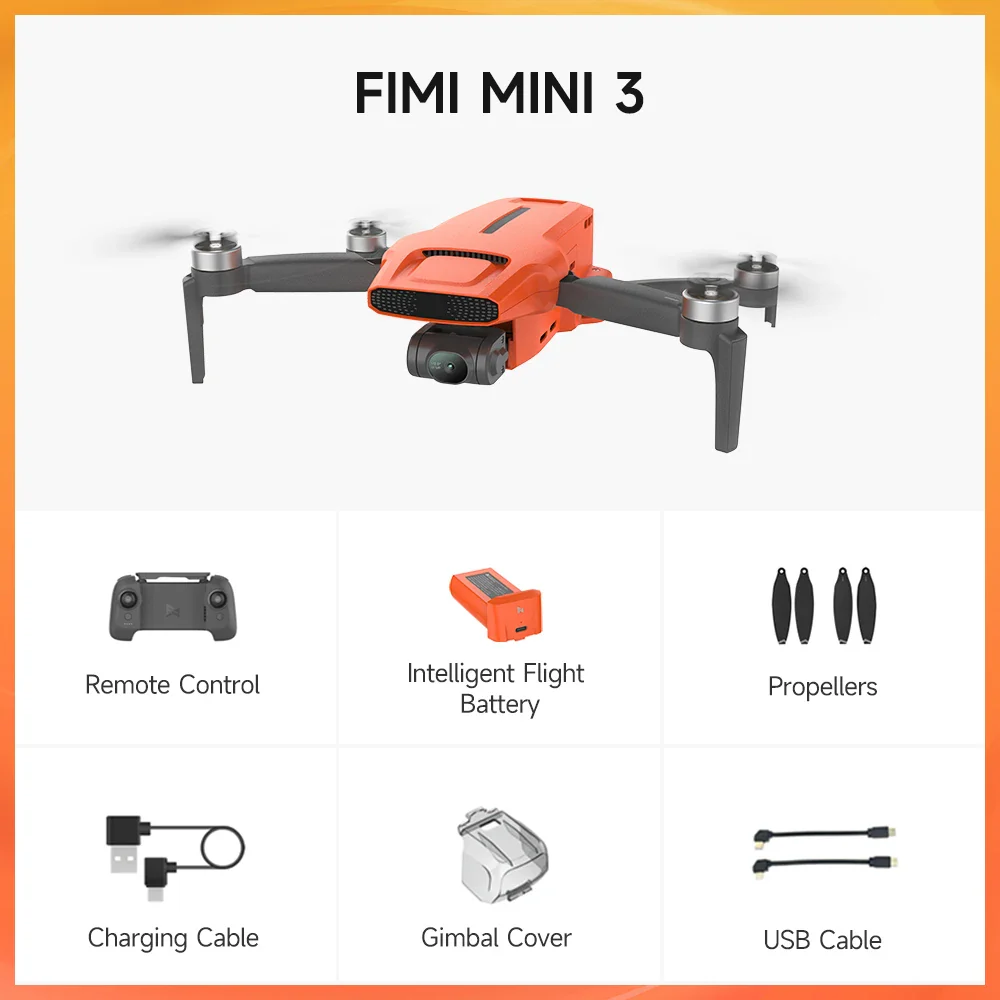 FIMI MINI 3 Drone -  9KM Range 245g With 3-axis 4K Camera RTF GPS Drone