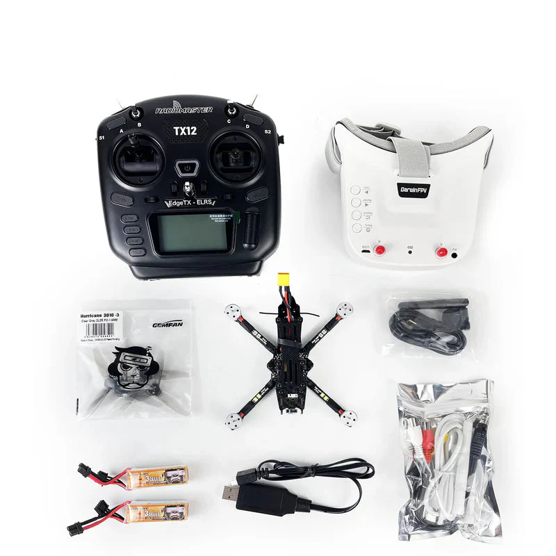 DarwinFPV BabyApe V3 3S Analog 3-Inch FPV Drone RTF Kit – Upgraded 1200mW VTX, TX12 ELRS Controller