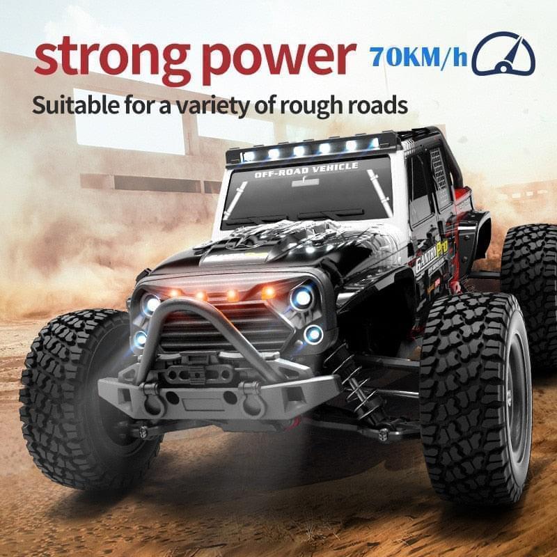 1:16 50KM/H Or 70KM/H 4WD RC Car LED Headlights 2.4G Waterproof Remote Control Cars High Speed Drift Monster Truck for Kids Toy
