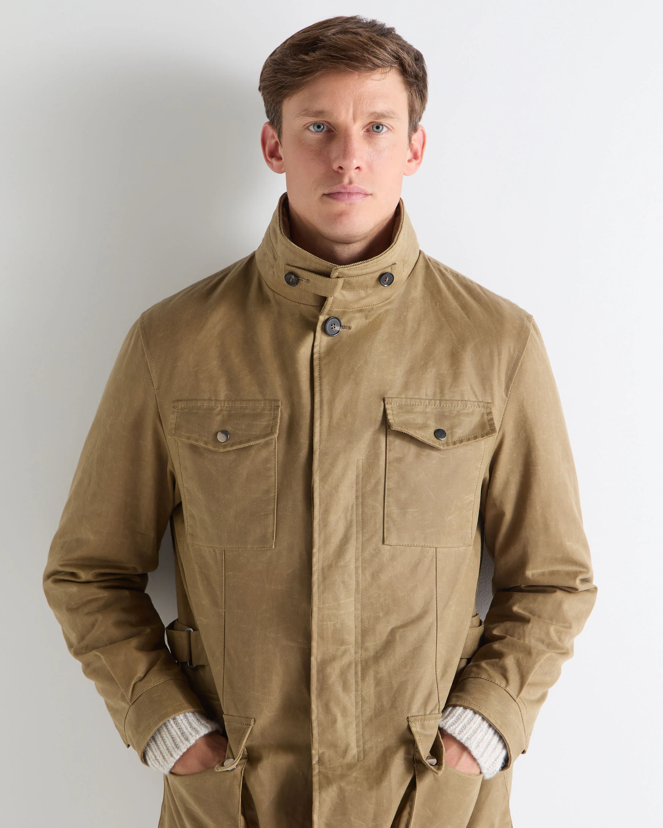 Men's Wax Jacket Taupe Brown