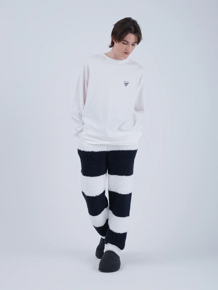 Sustainable Double Striped Men's Lounging Fluffy Pajama Pants