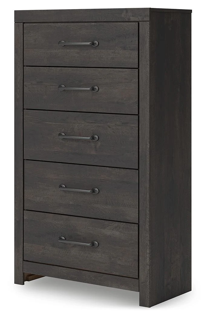 Hollivern - Five Drawer Chest - Dark Gray