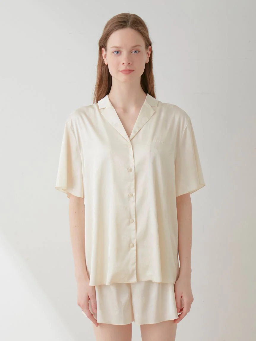 Flower Satin Pajama Sleep Shirt