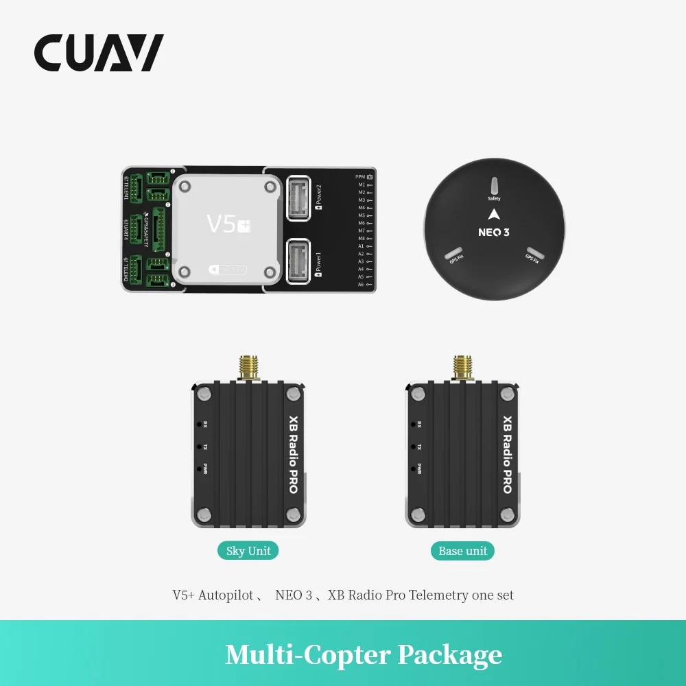 CUAV New Match Multi Rotor Copter Package - V5+ Autopilot Flight Controller NEO 3 GPS And XBEE Pro Telemetry Set