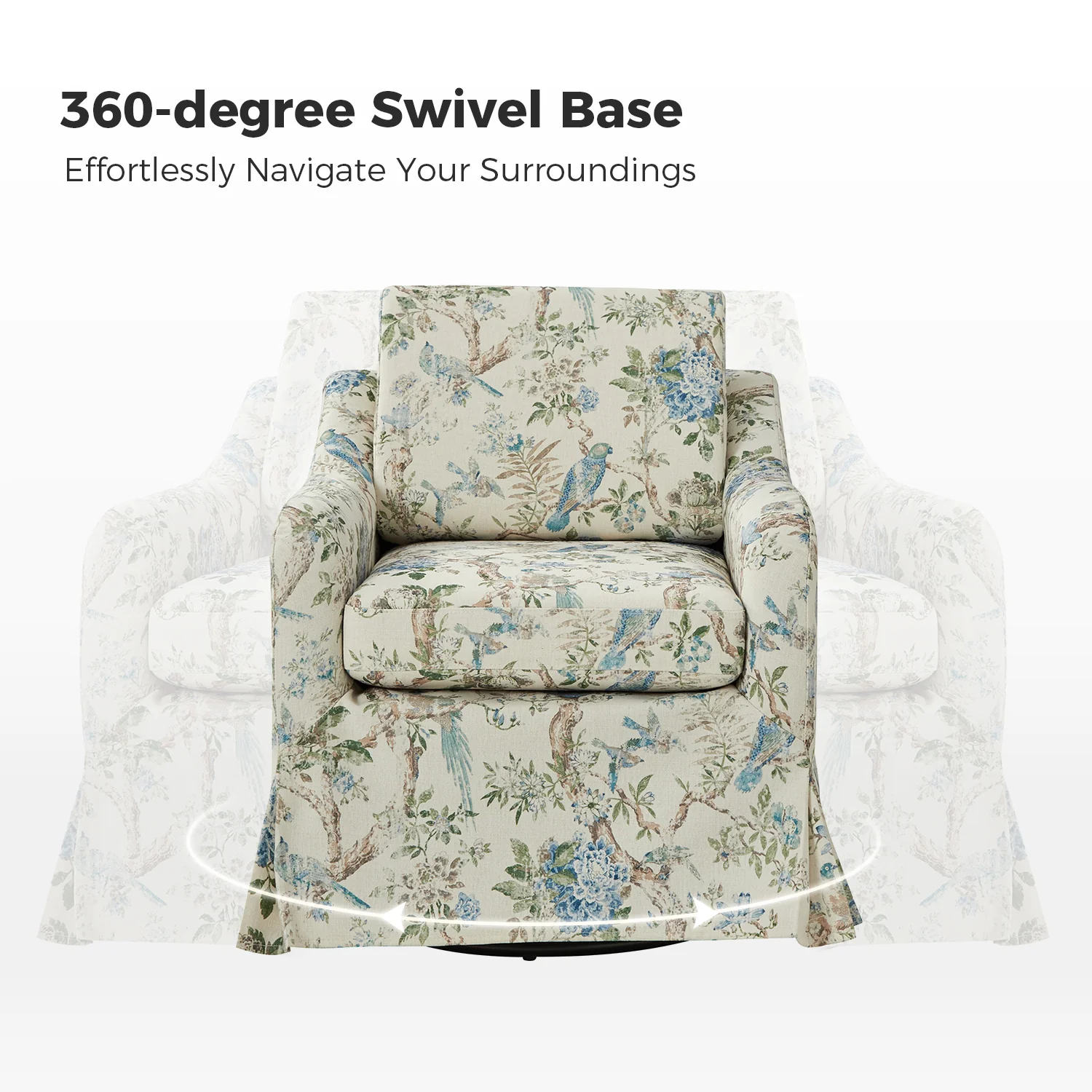 Alois Slipcovered Swivel Chair Alois Slipcovered Swivel Chair Alois Slipcovered Swivel Chair Alois Slipcovered Swivel Chair Alois Slipcovered Swivel Chair in Floral