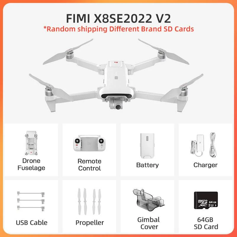 FIMI X8SE 2022 Drone 4k Camera - with GPS professional Quadcopter camera RC Helicopter 10KM FPV 3-axis Gimbal CameraRC Dron New