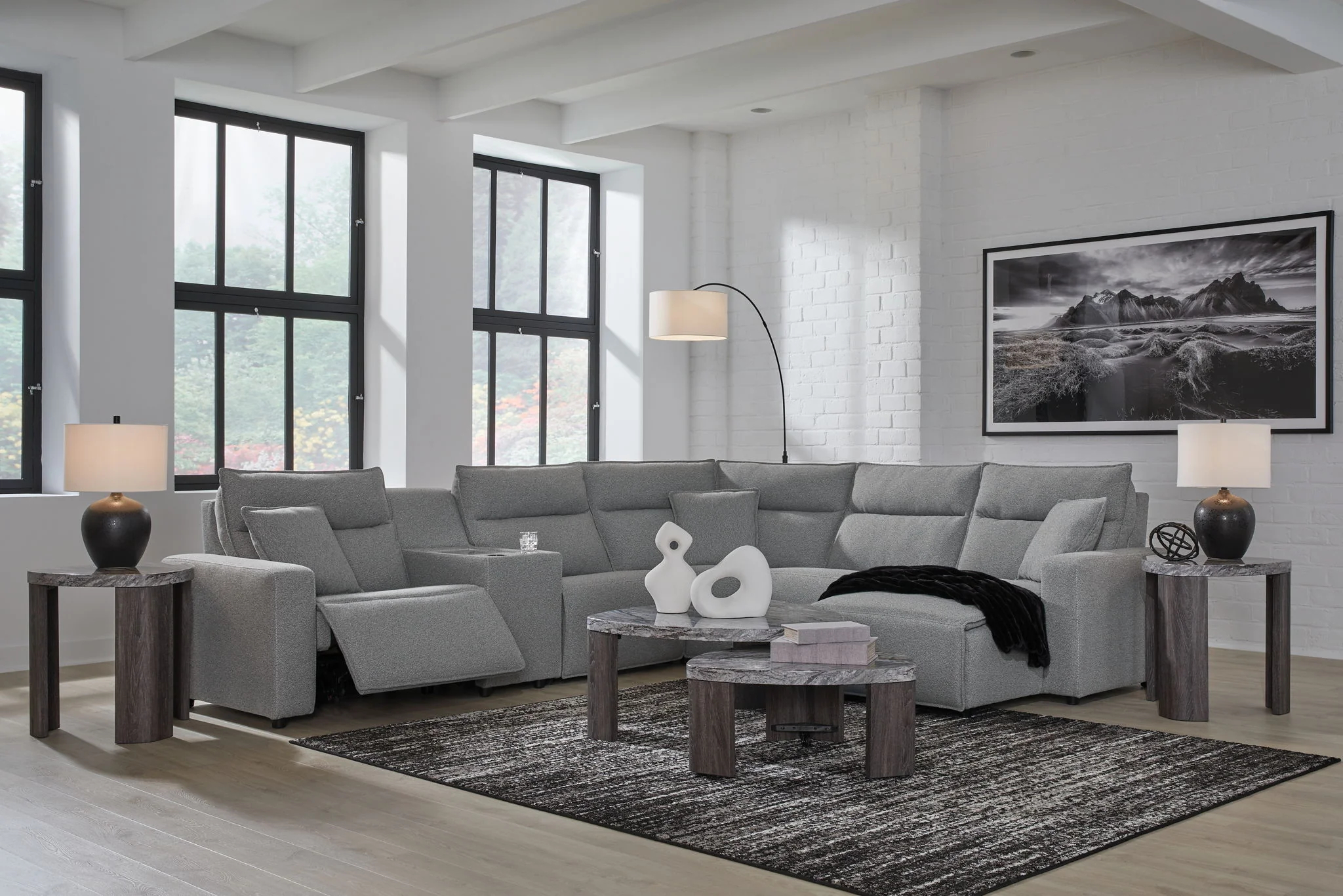 ModMax II - Salt And Pepper - Reclining Sectional