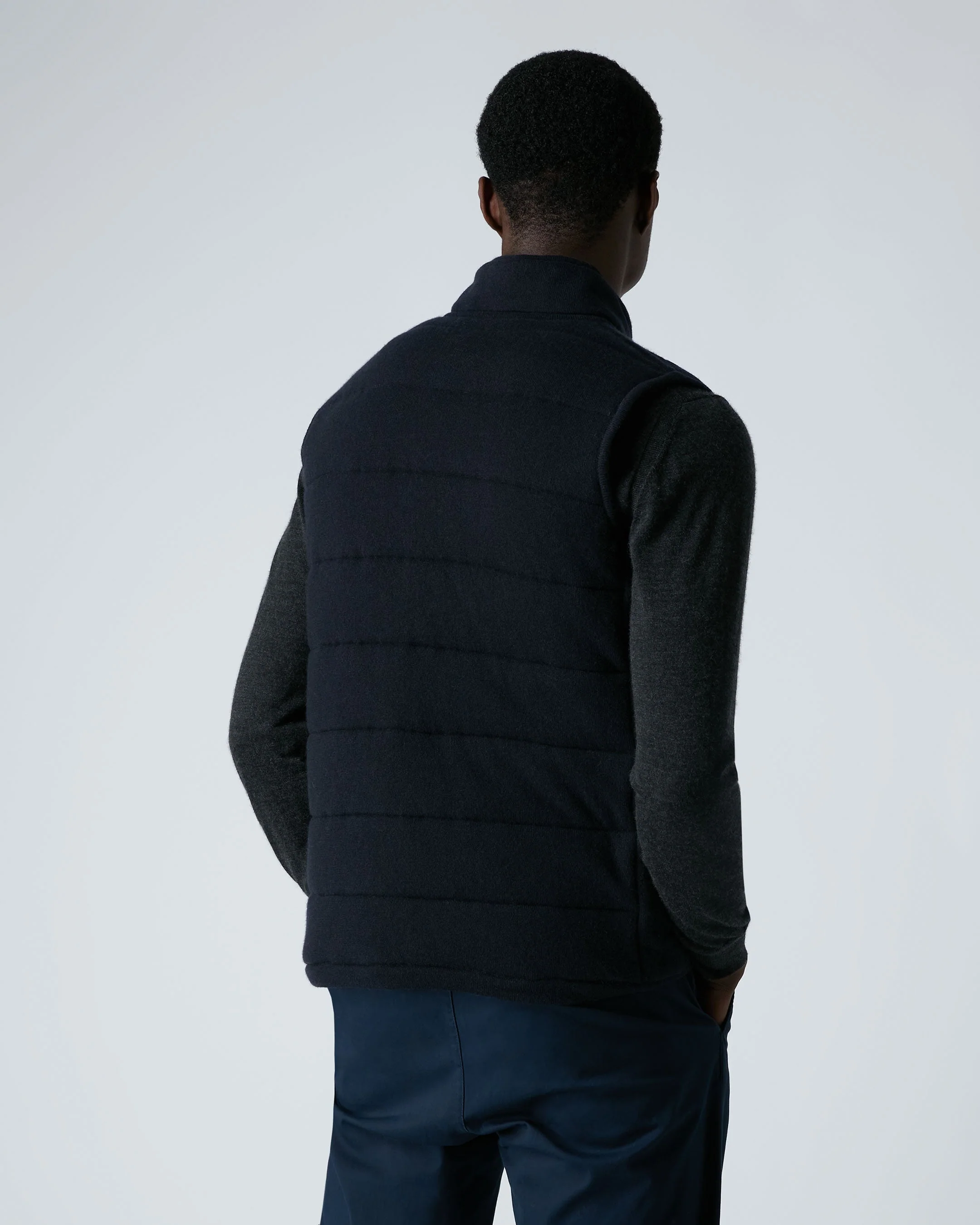 Men's Mall Reversible Cashmere Gilet Navy Blue