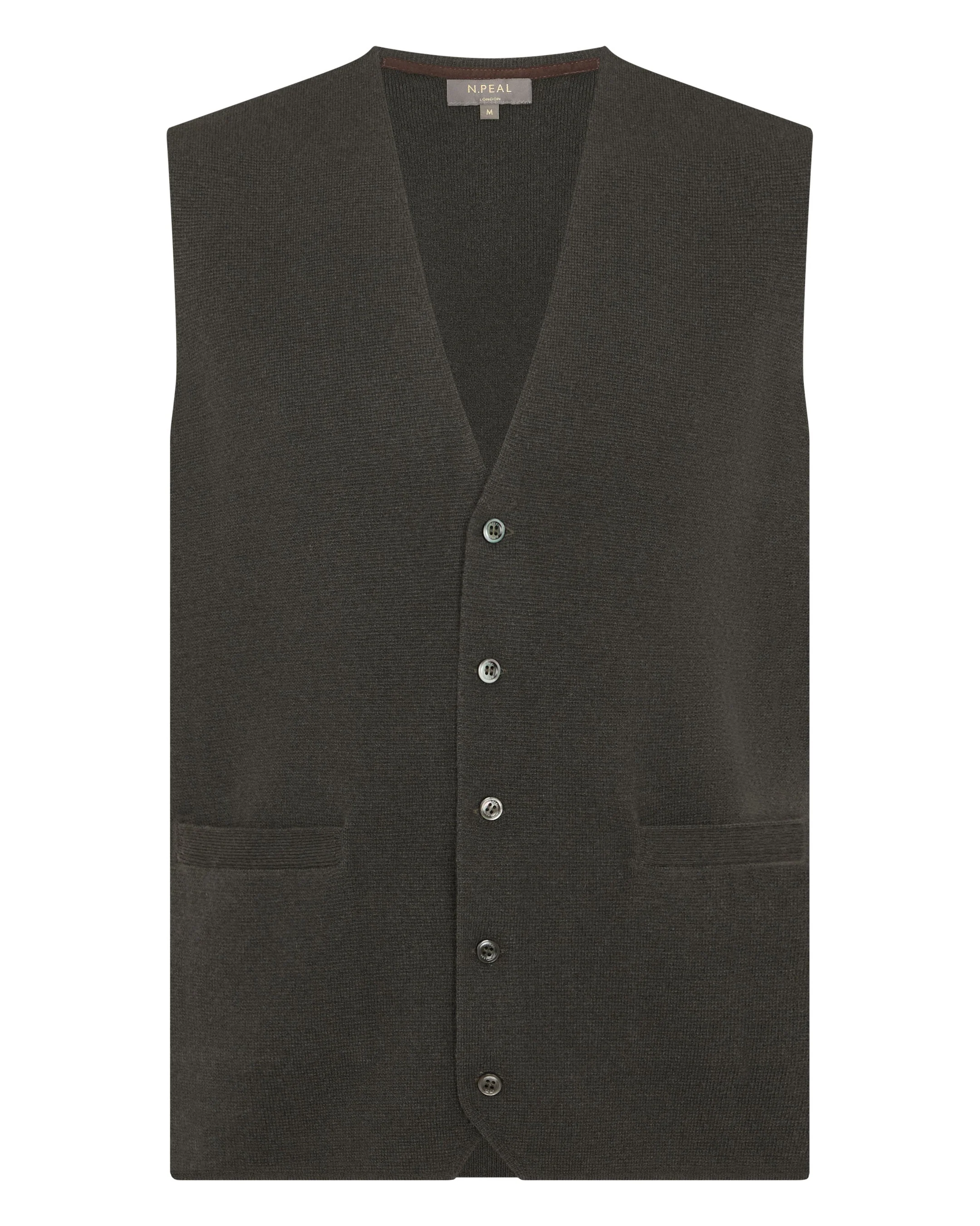 Men's Chelsea Cashmere Waistcoat Arabica Khaki Green