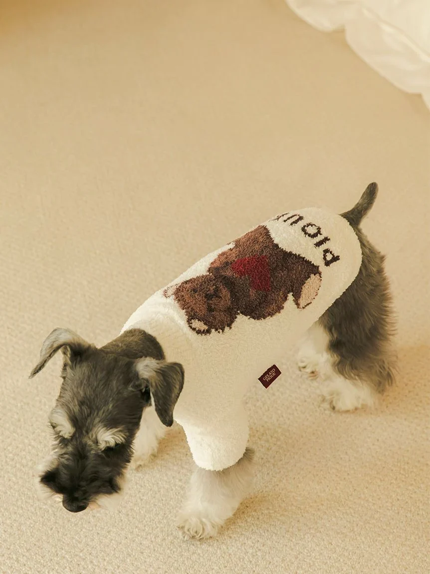 CAT&DOG Heart Bear Jacquard Pet Clothes