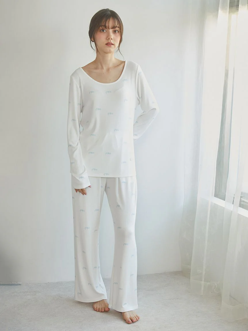 Motif 3-Pattern Long Sleeve T-Shirt