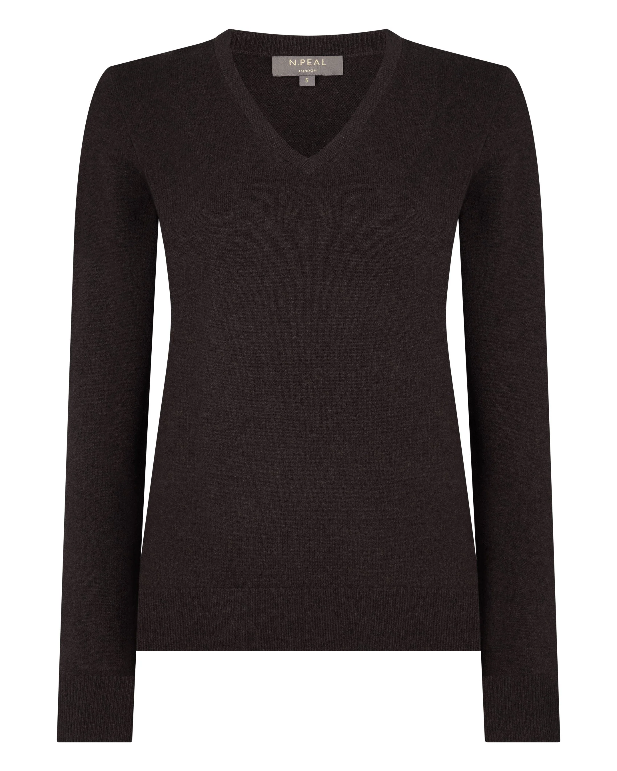 Women's Phoebe V Neck Cashmere Sweater Chocolate Brown