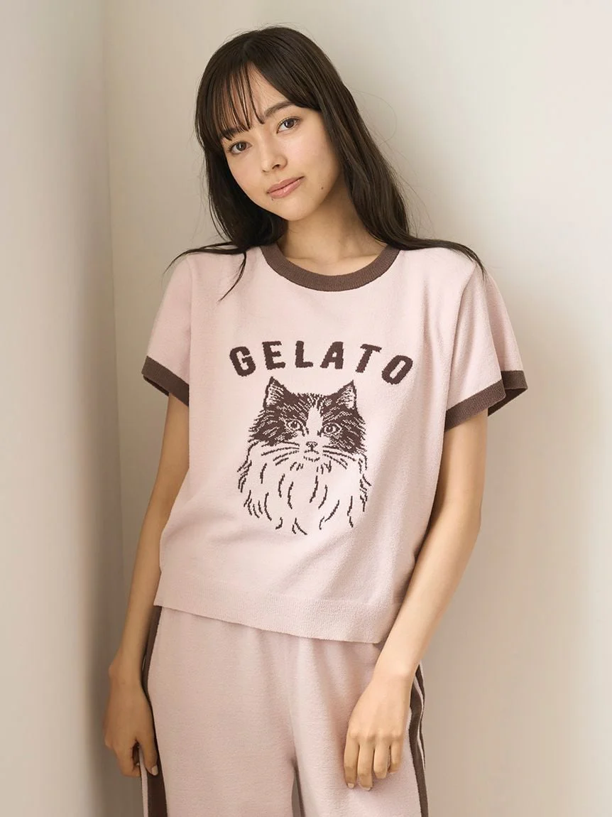 Airy Moco Variety Motif Jacquard Pullover