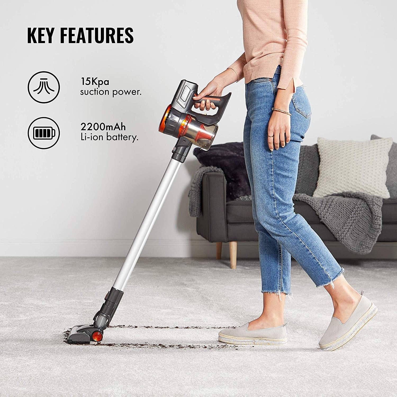 Vonhaus 220 Volt 2 in 1 Cordless Stick Vacuum Cleaner 220v 240 volts 300098