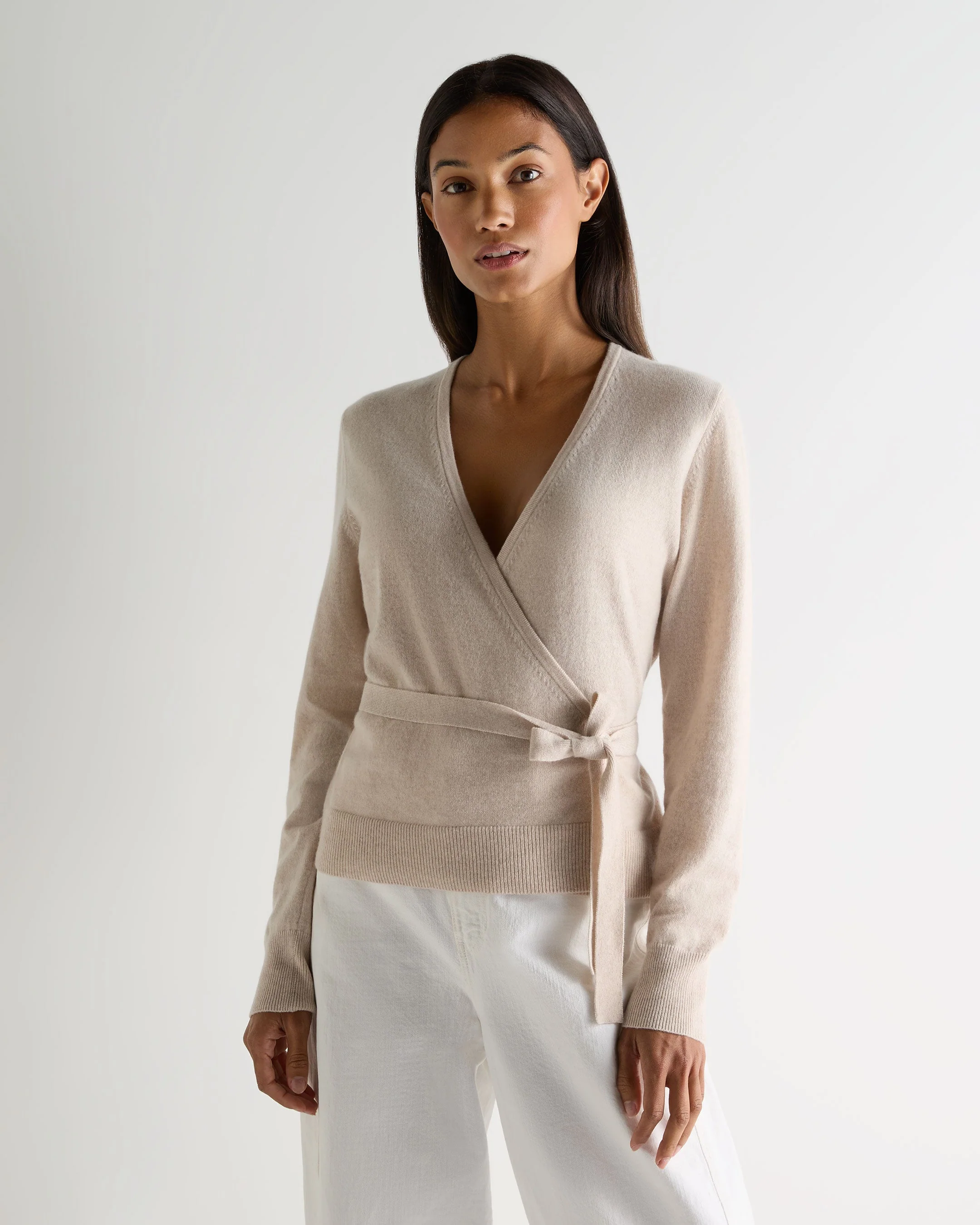 Women's Arabella Wrap Cashmere Cardigan Ecru White
