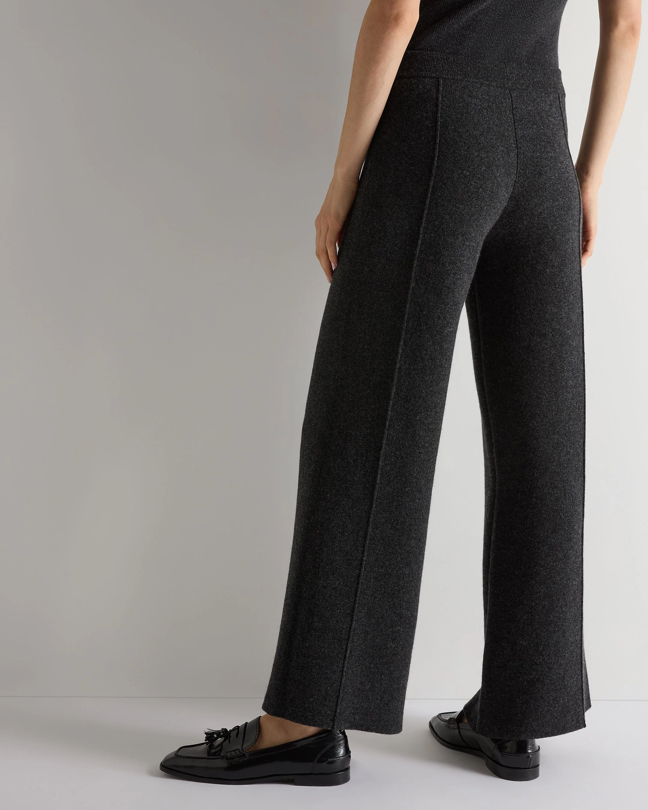Women's Double Face Pants Dark Graphite Grey
