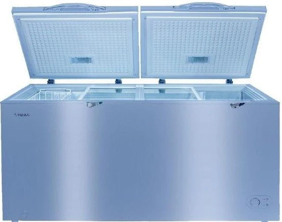 Venus VCF550 Titanium Silver Double-Door 550L Chest Freezer 220 Volts