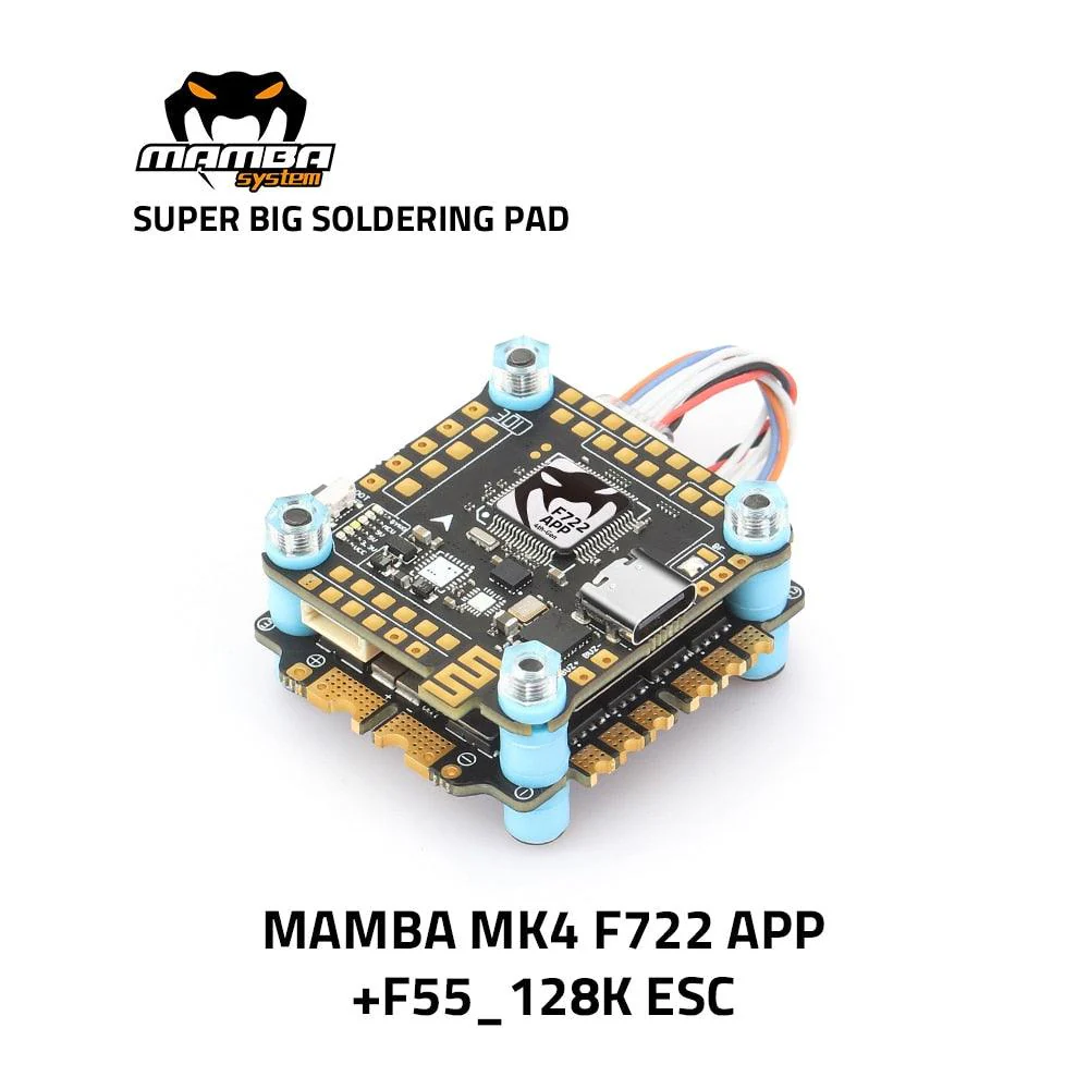 Diatone MAMBA F722 APP MK4 WIFI/DJI Flight Controller Stack - F7 45A/55A/65A 128K BLHeli32 ESC 6S 4in1 Dshot1200 Brushless ESC