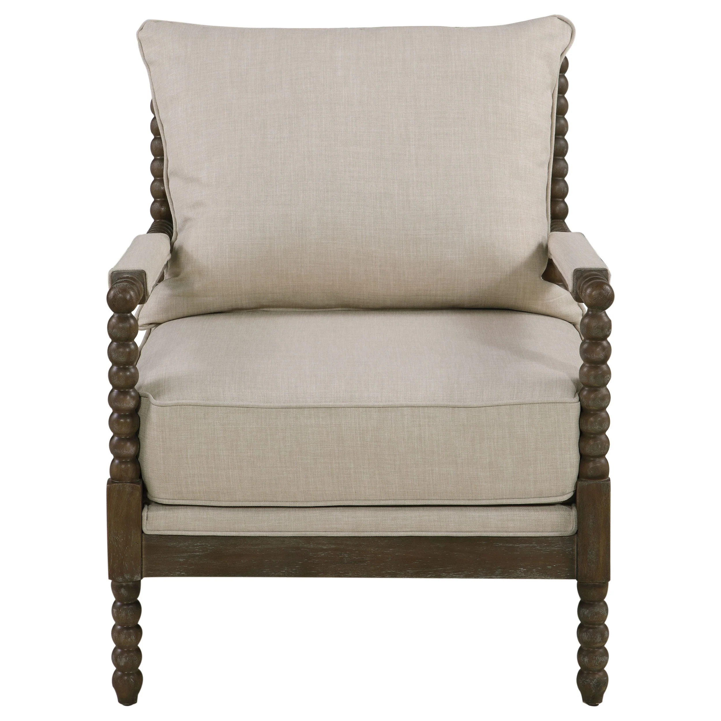 Blanchett Upholstered Bobbin Accent Chair White and Navy