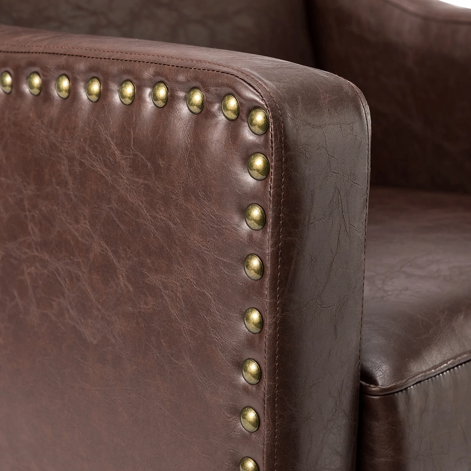 Bonita Vegan Leather Armchair in Brown