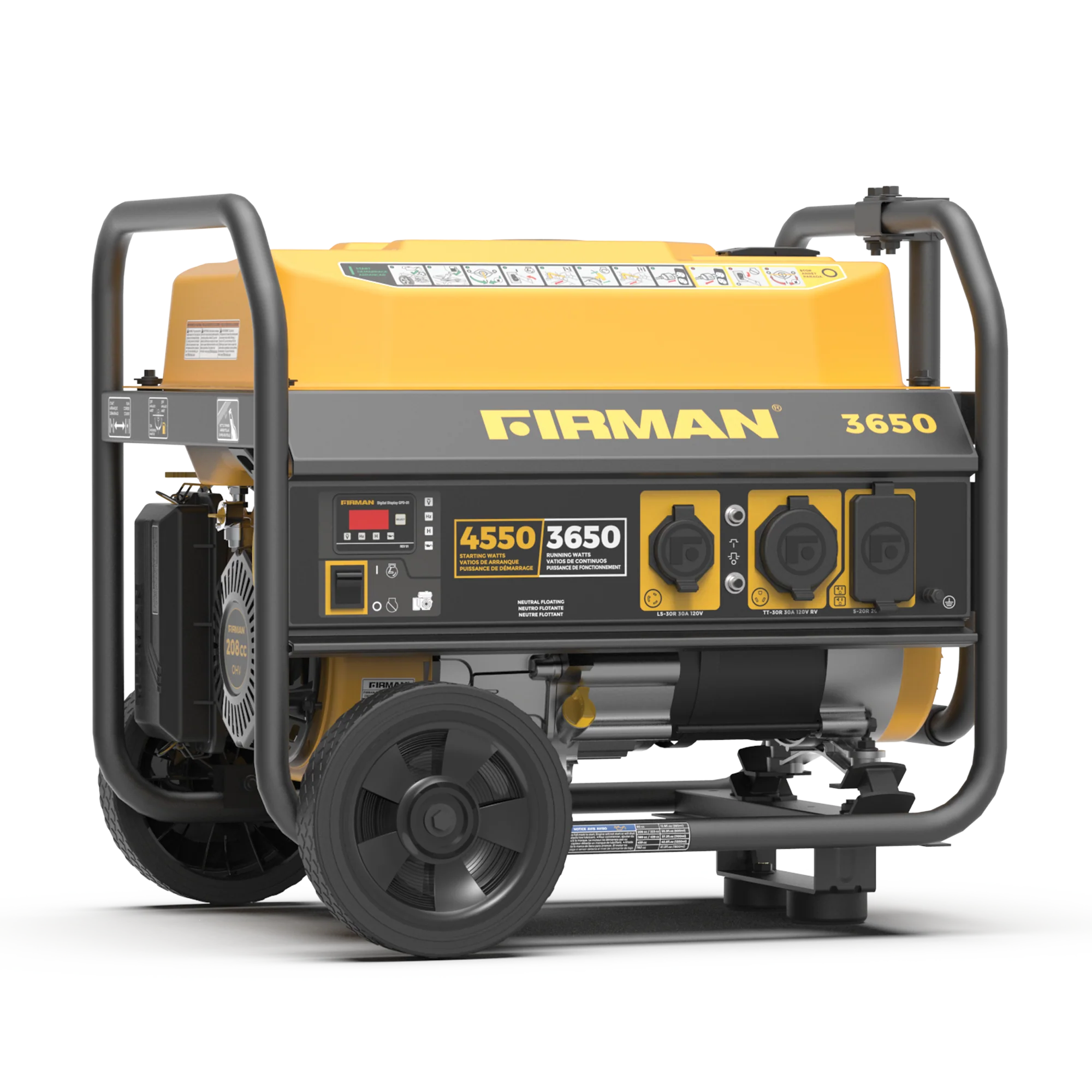 Gas Portable Generator 4550W Recoil Start 120V