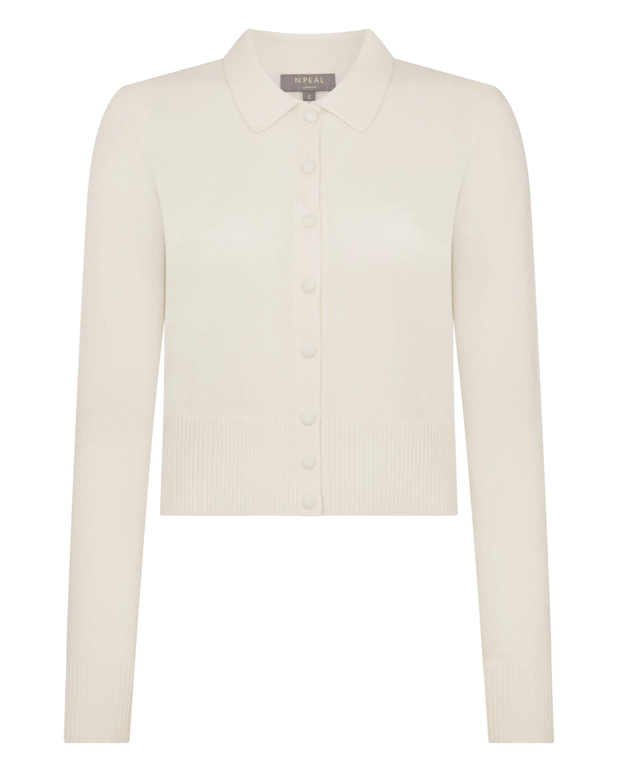 Women's Thea Collared Cashmere Cardigan New Ivory White